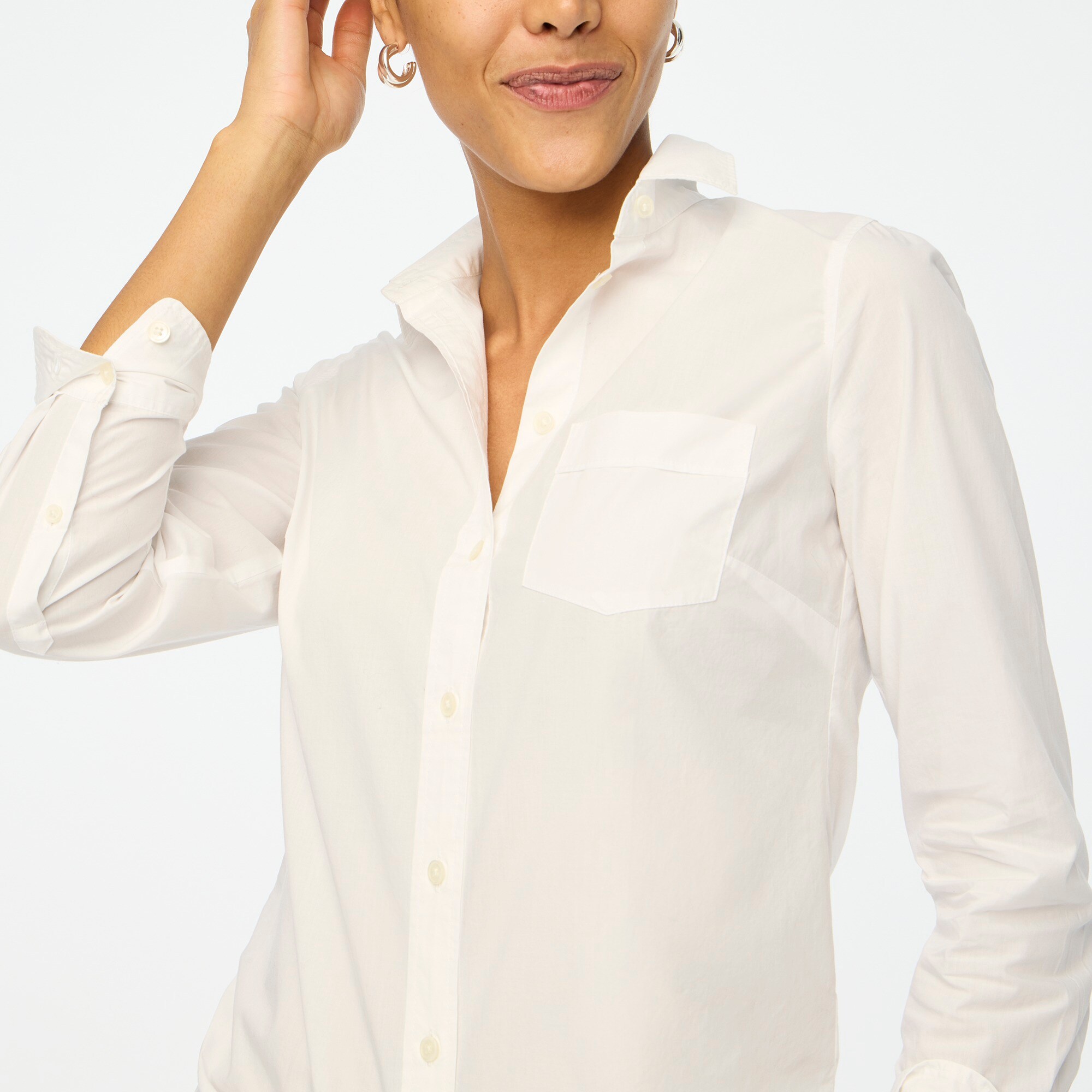 womens Button-up cotton poplin shirt in signature fit