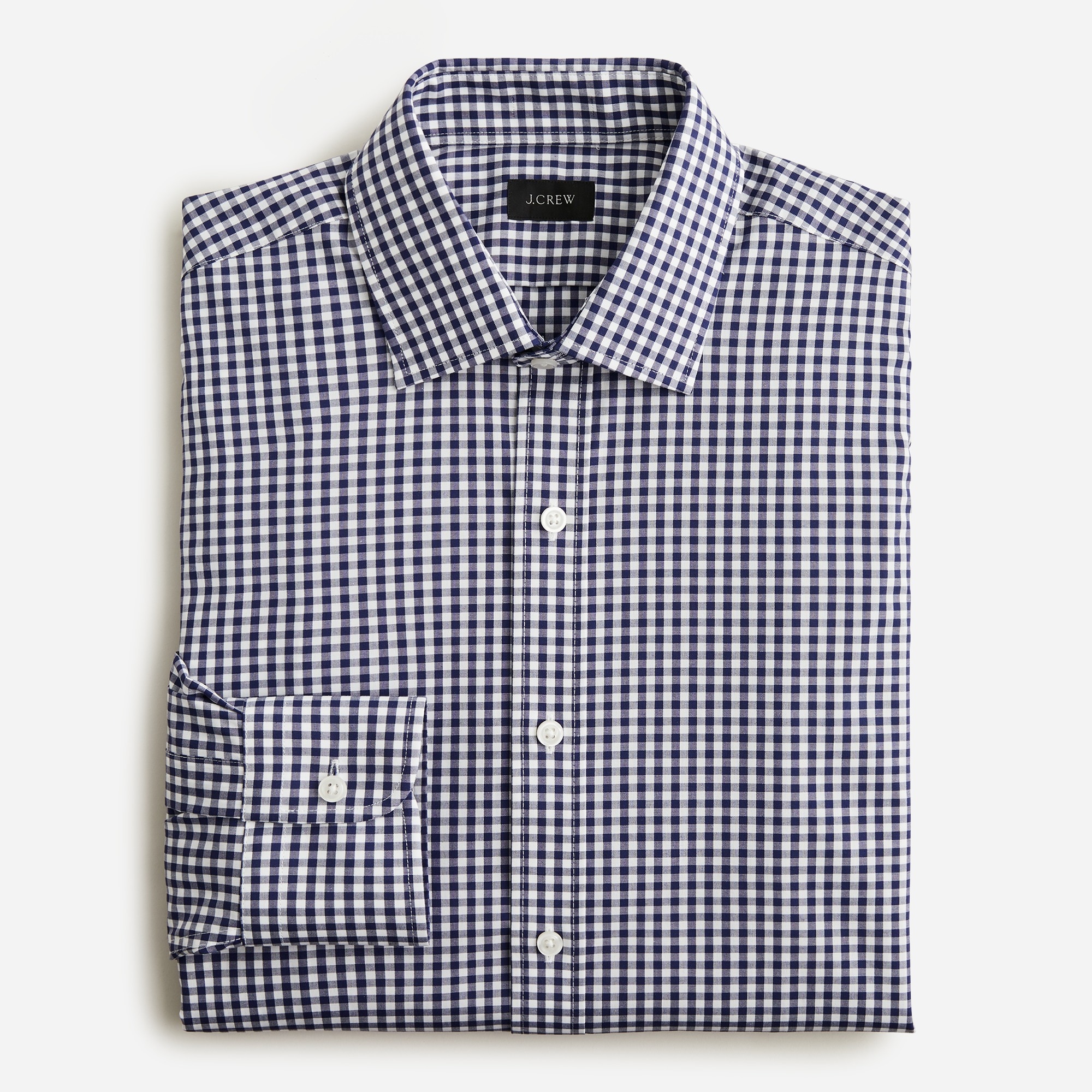  Slim-fit Bowery wrinkle-free stretch cotton shirt in gingham