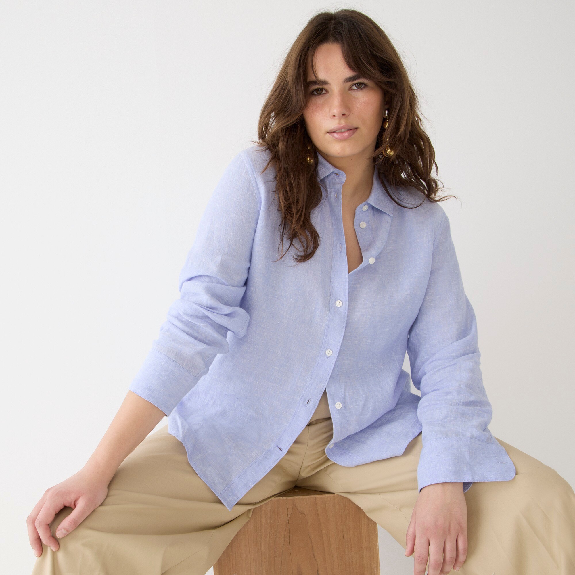 J.Crew: Slim-fit Baird McNutt Irish Linen Shirt For Women