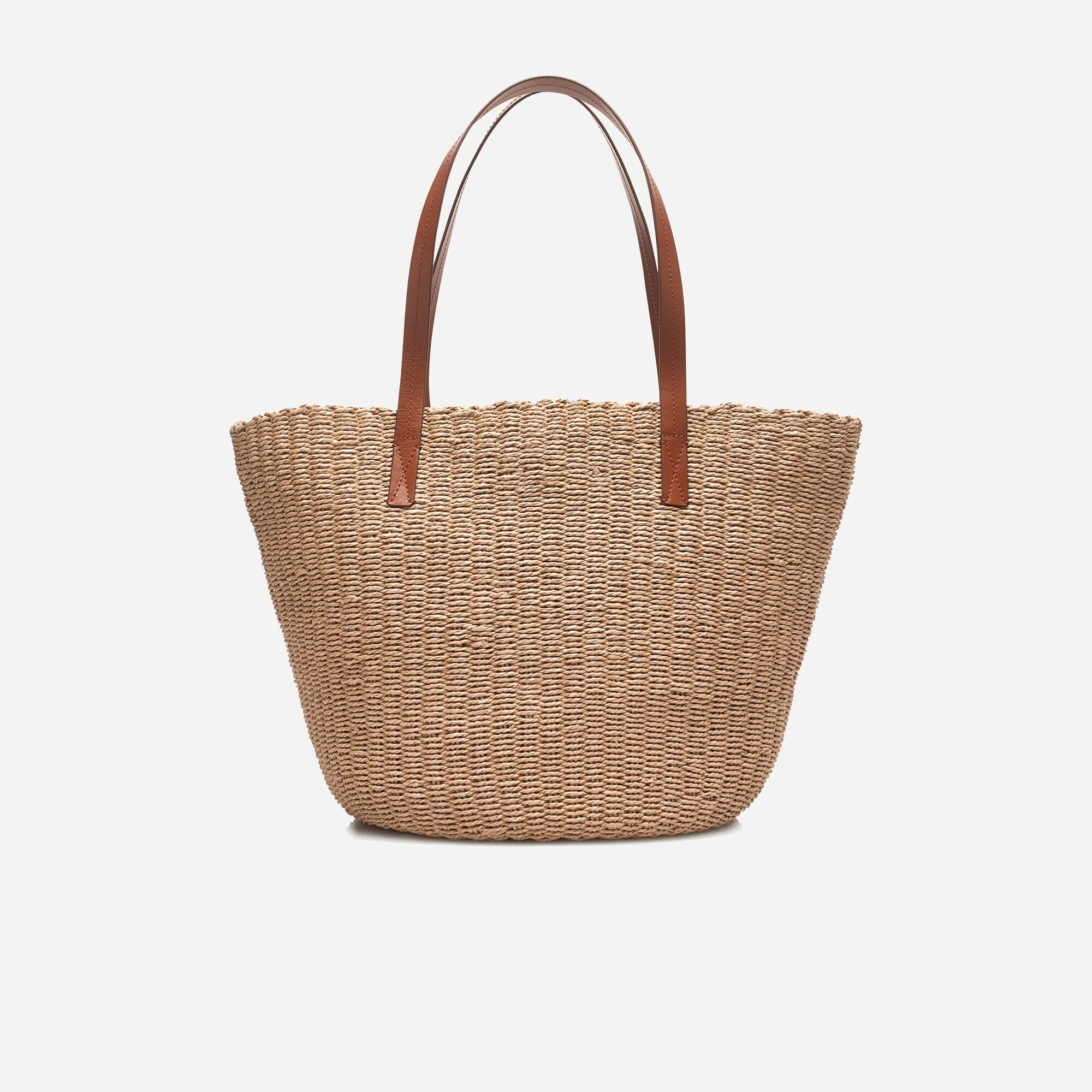 Woven straw market tote