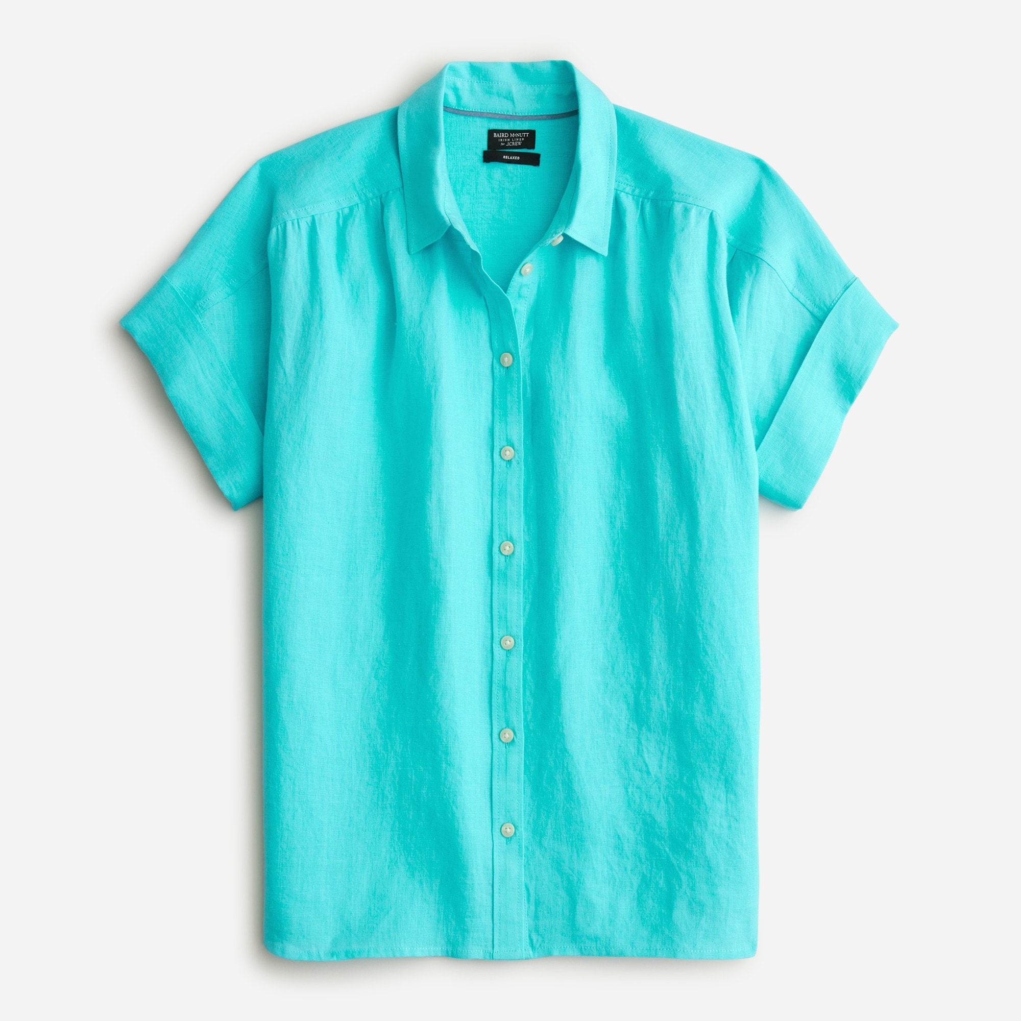 J.Crew: Relaxed-fit Short-sleeve Baird McNutt Irish Linen Shirt For Women