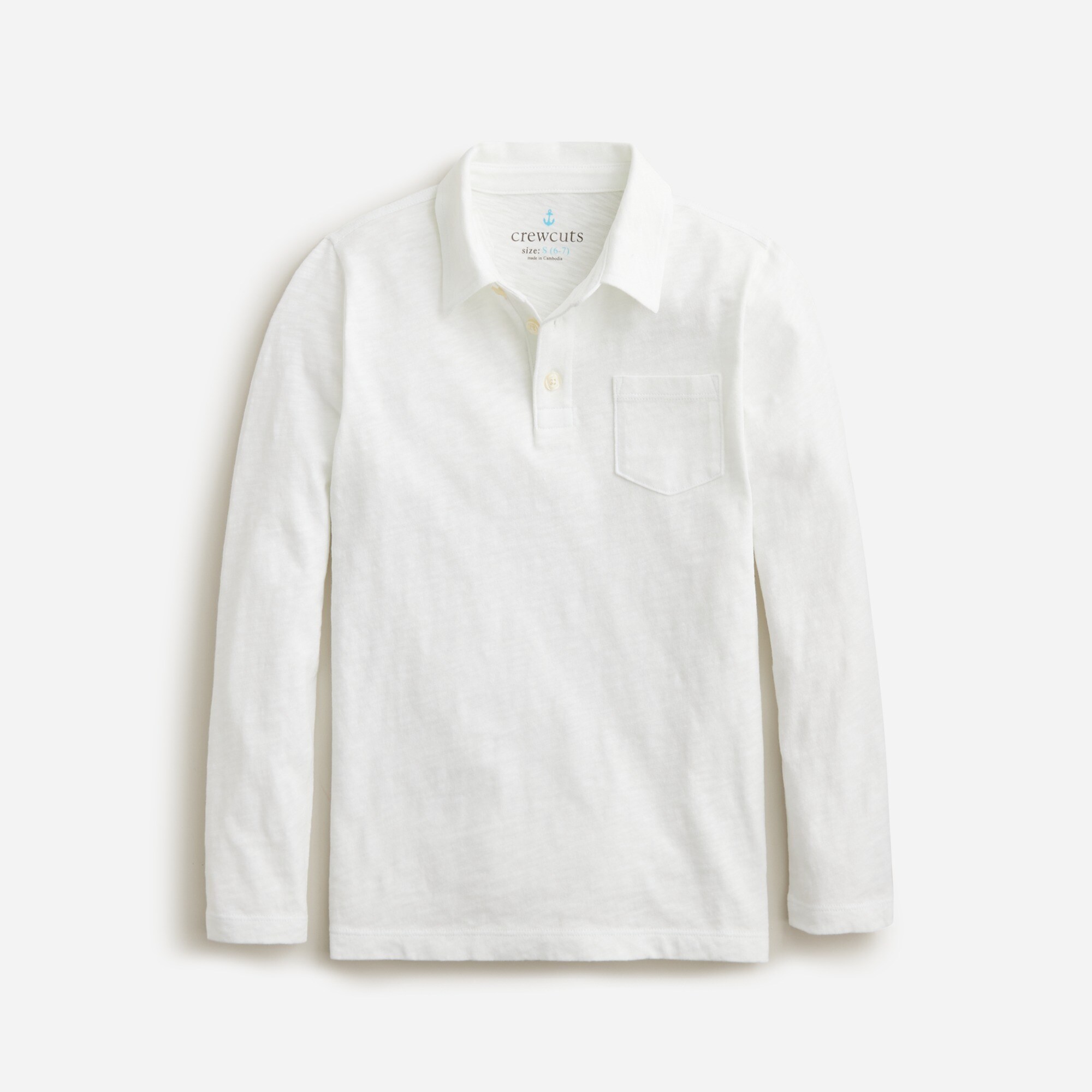 girls Kids' garment-dyed long-sleeve polo shirt