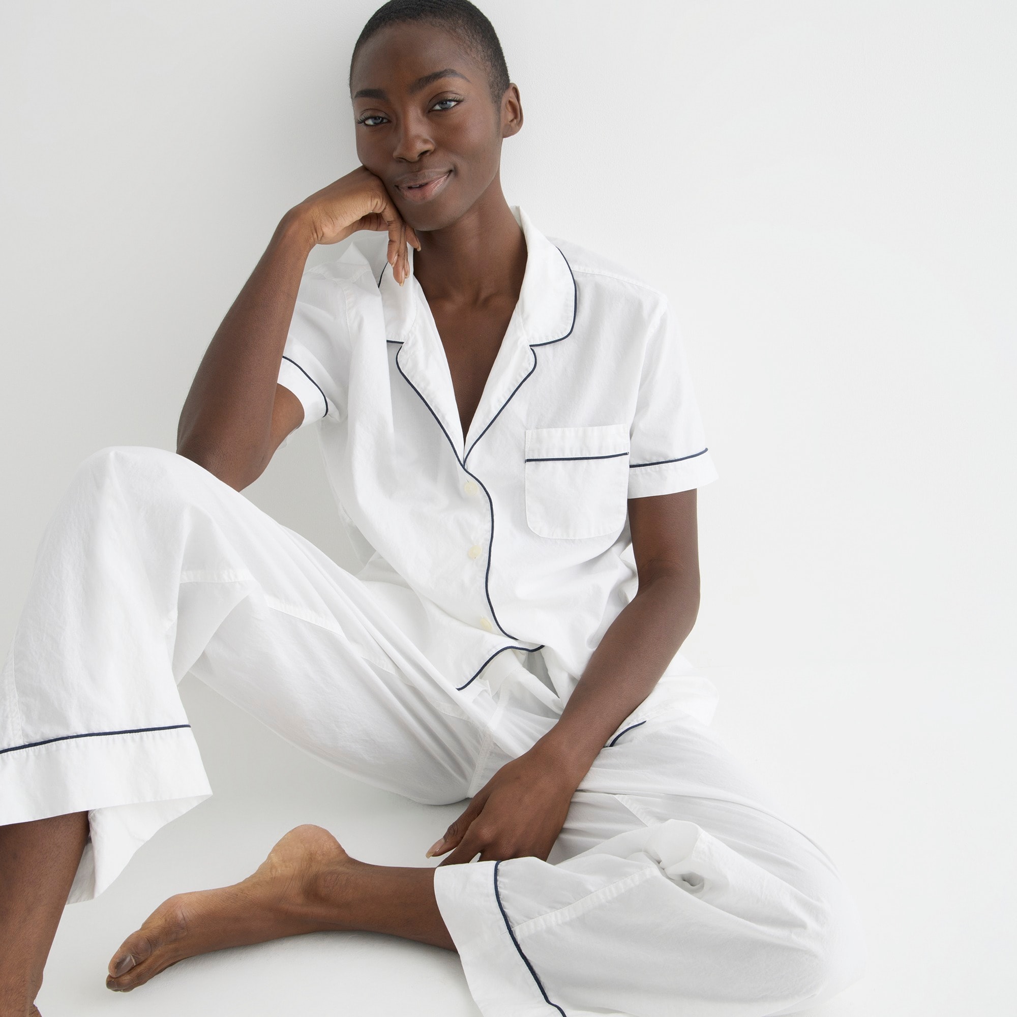 womens End-on-end cotton short-sleeve pajama set
