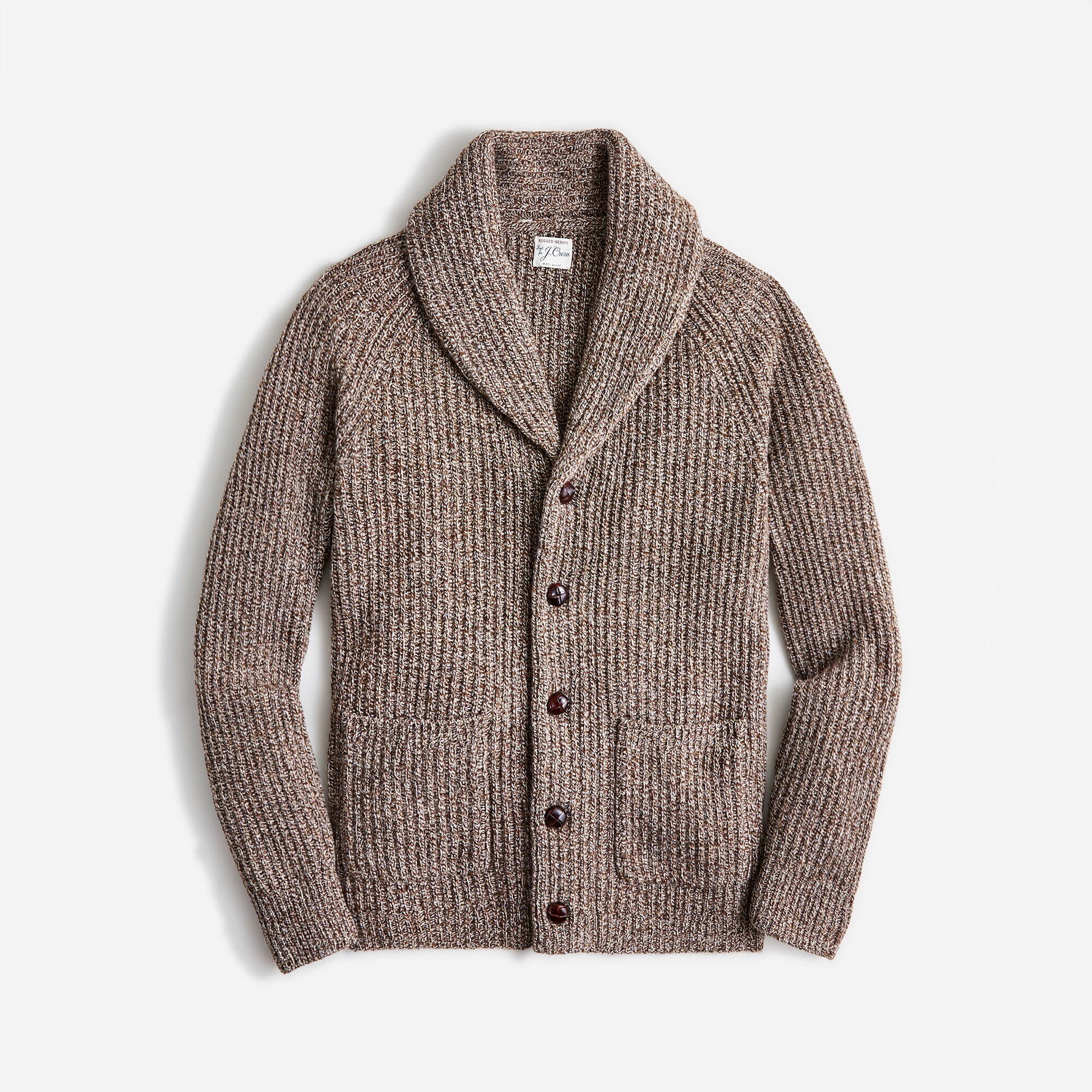 mens Rugged merino wool-blend cardigan sweater