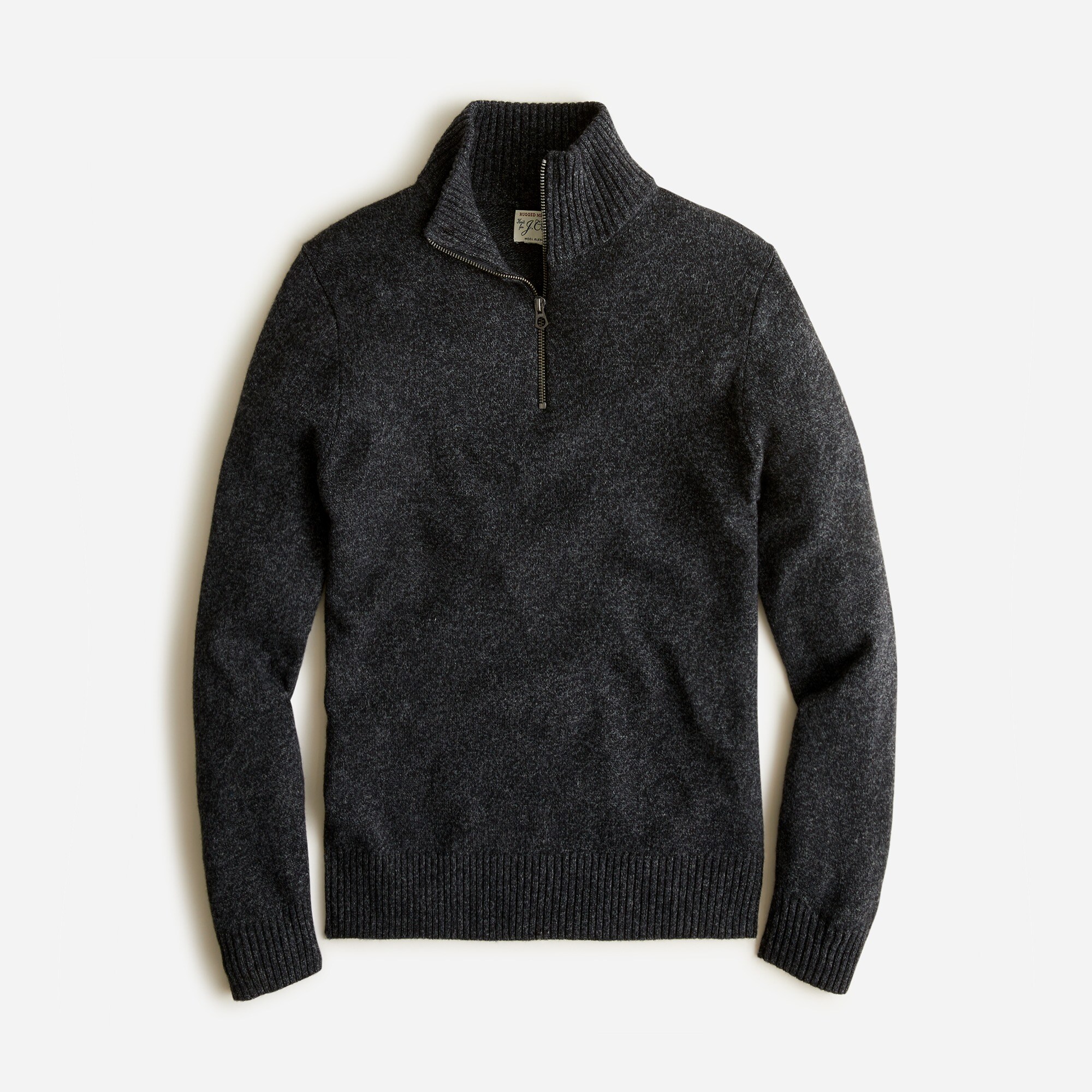 mens Marled rugged merino wool-blend half-zip sweater