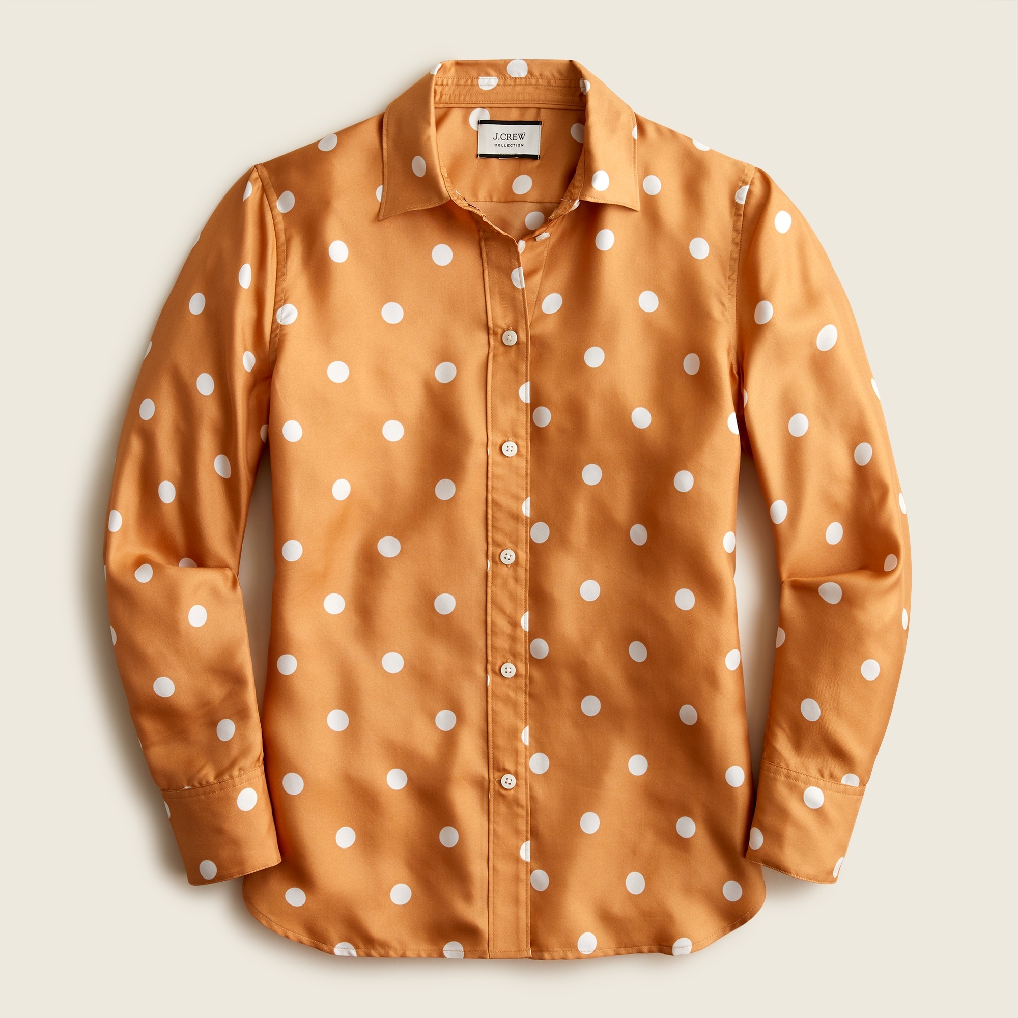 J.Crew: Slim-fit Silk Twill Shirt In Dots For Women