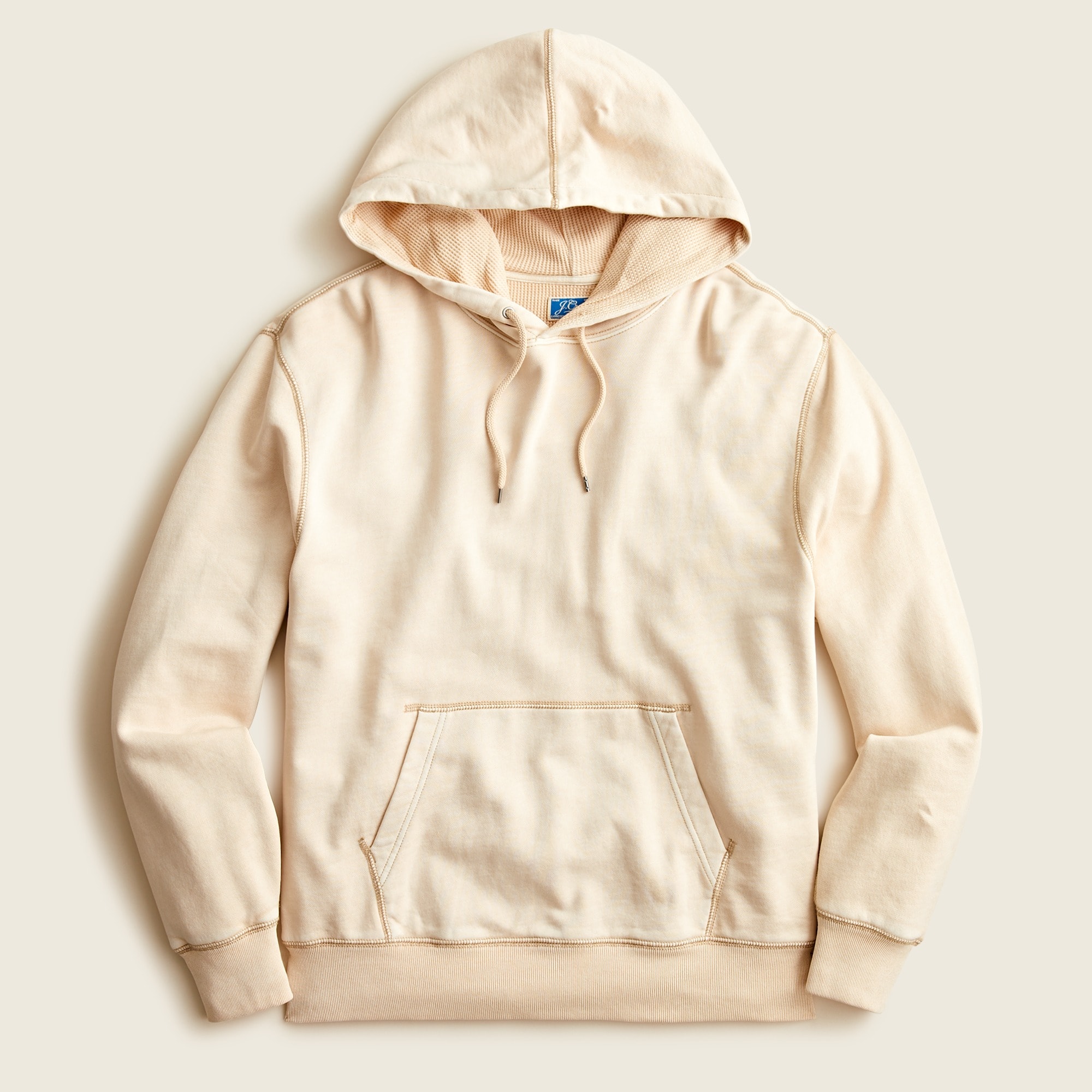 J.Crew: Garment-dyed Waffle-lined French Terry Hoodie For Men