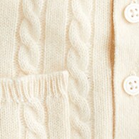 Limited-edition baby cashmere cable-knit bear one-piece HTHR NATURAL