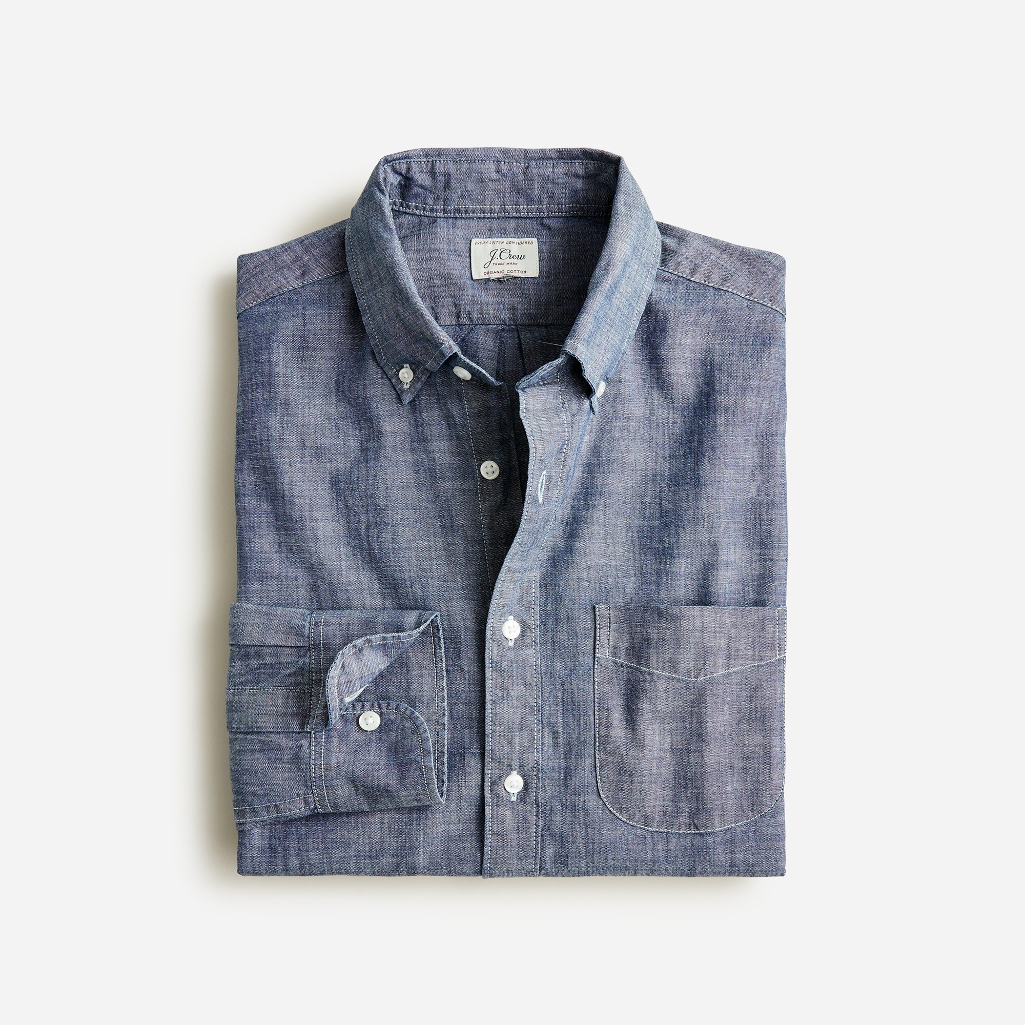  Organic cotton chambray shirt in one-year wash