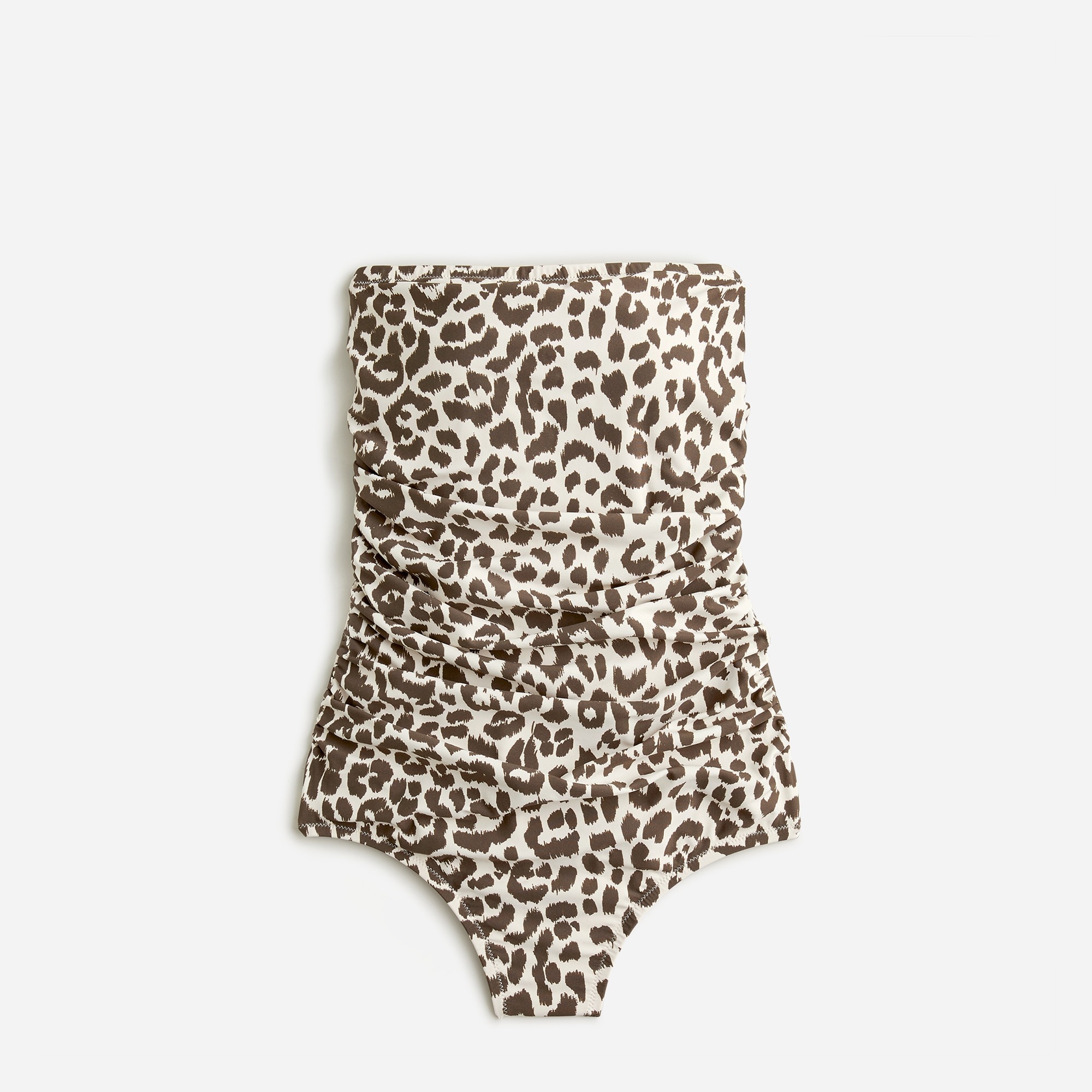  Ruched bandeau one-piece in leopard print