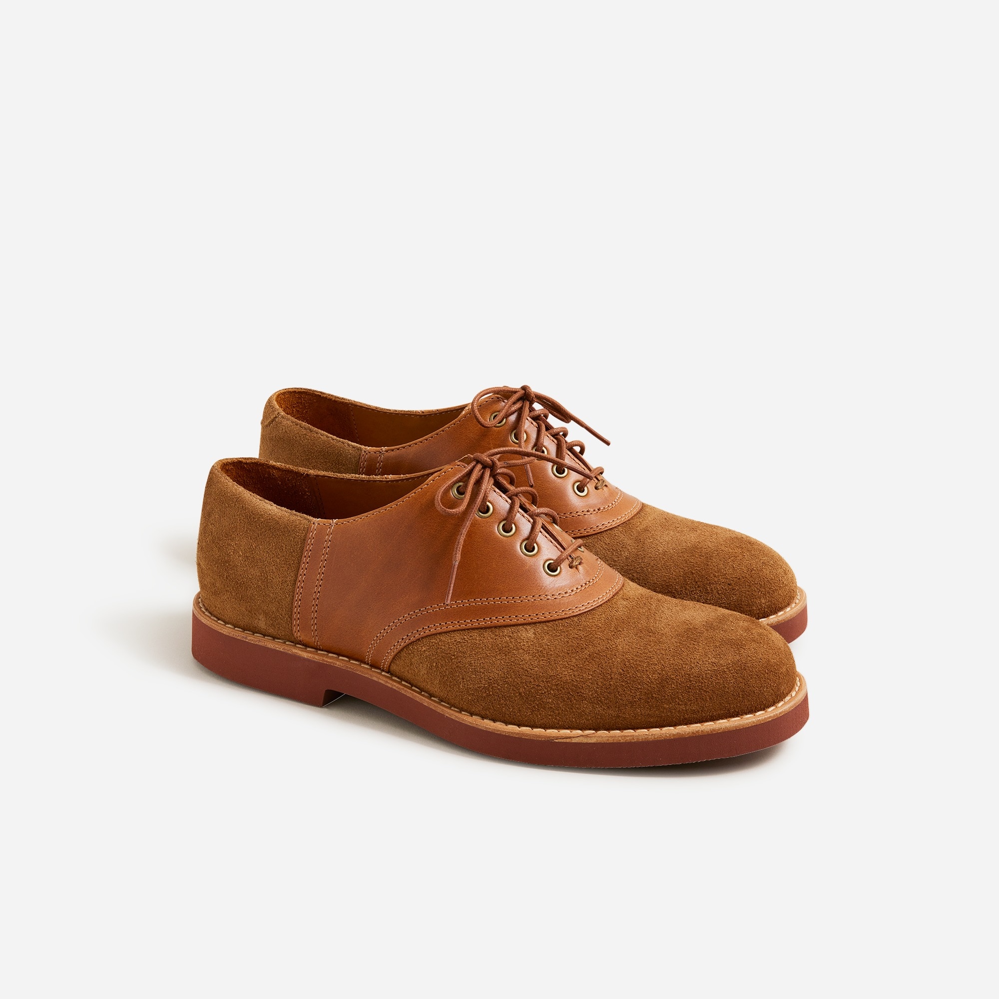 mens Saddle shoes in leather and English suede