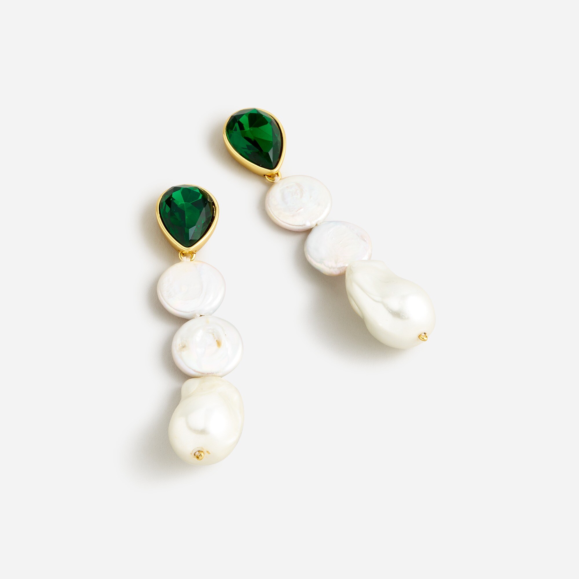 J.Crew: Freshwater Pearl And Crystal Drop Earrings For Women