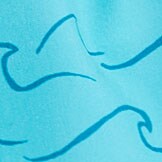 Boys' wave-print swim trunk MERIDIAN BLUE