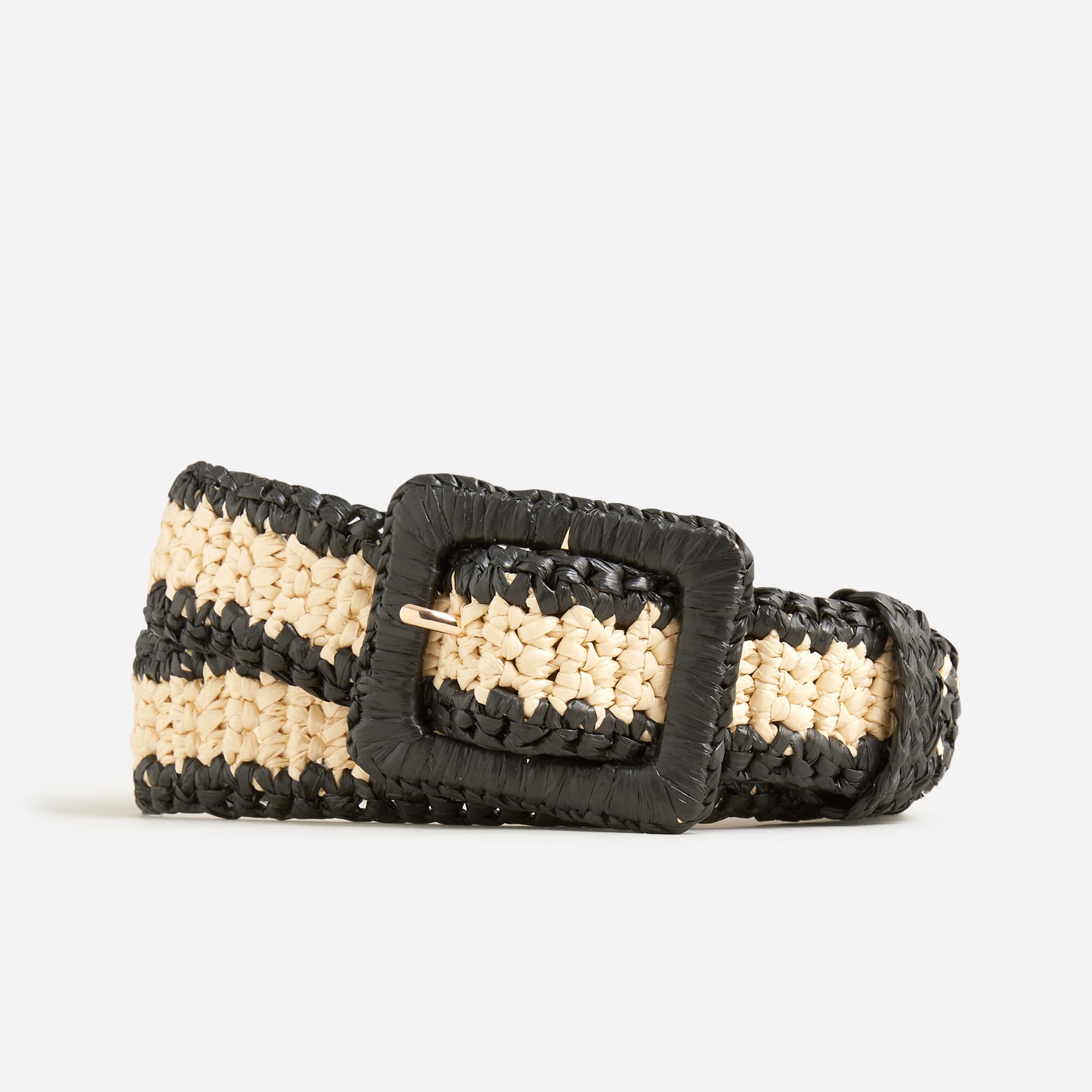 womens Woven square buckle belt