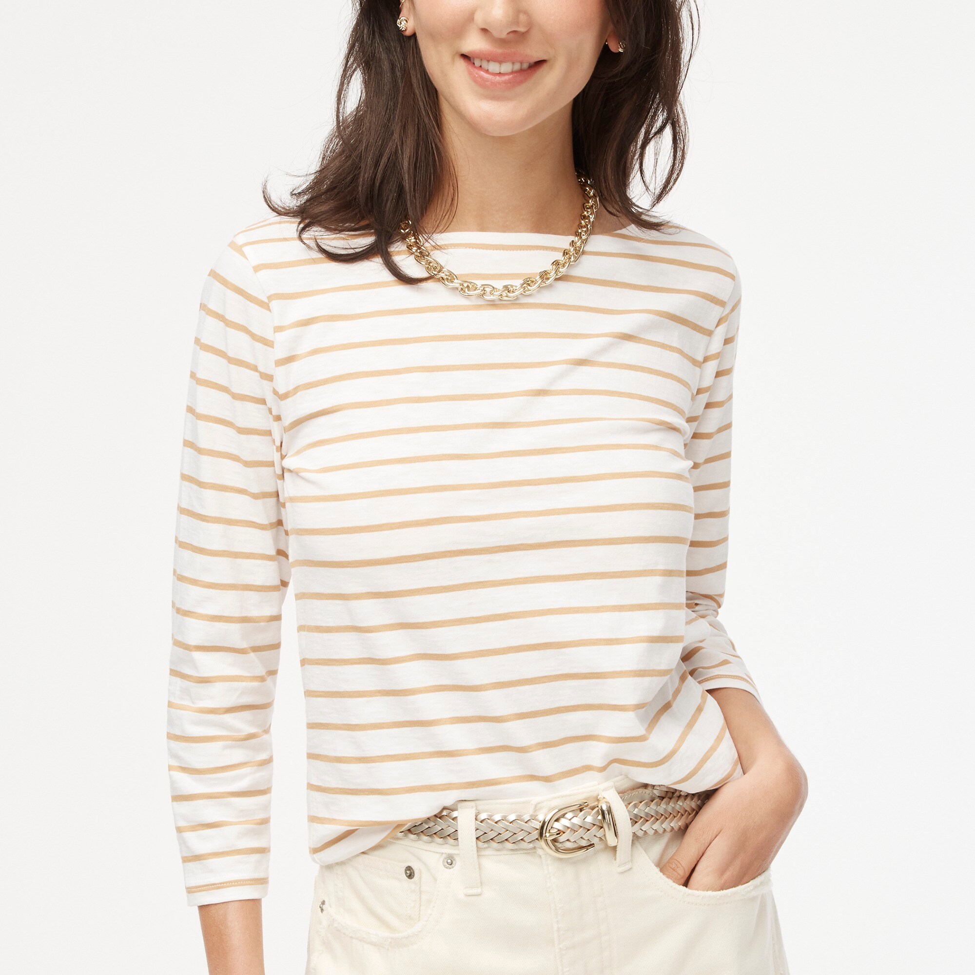  Striped boatneck tee