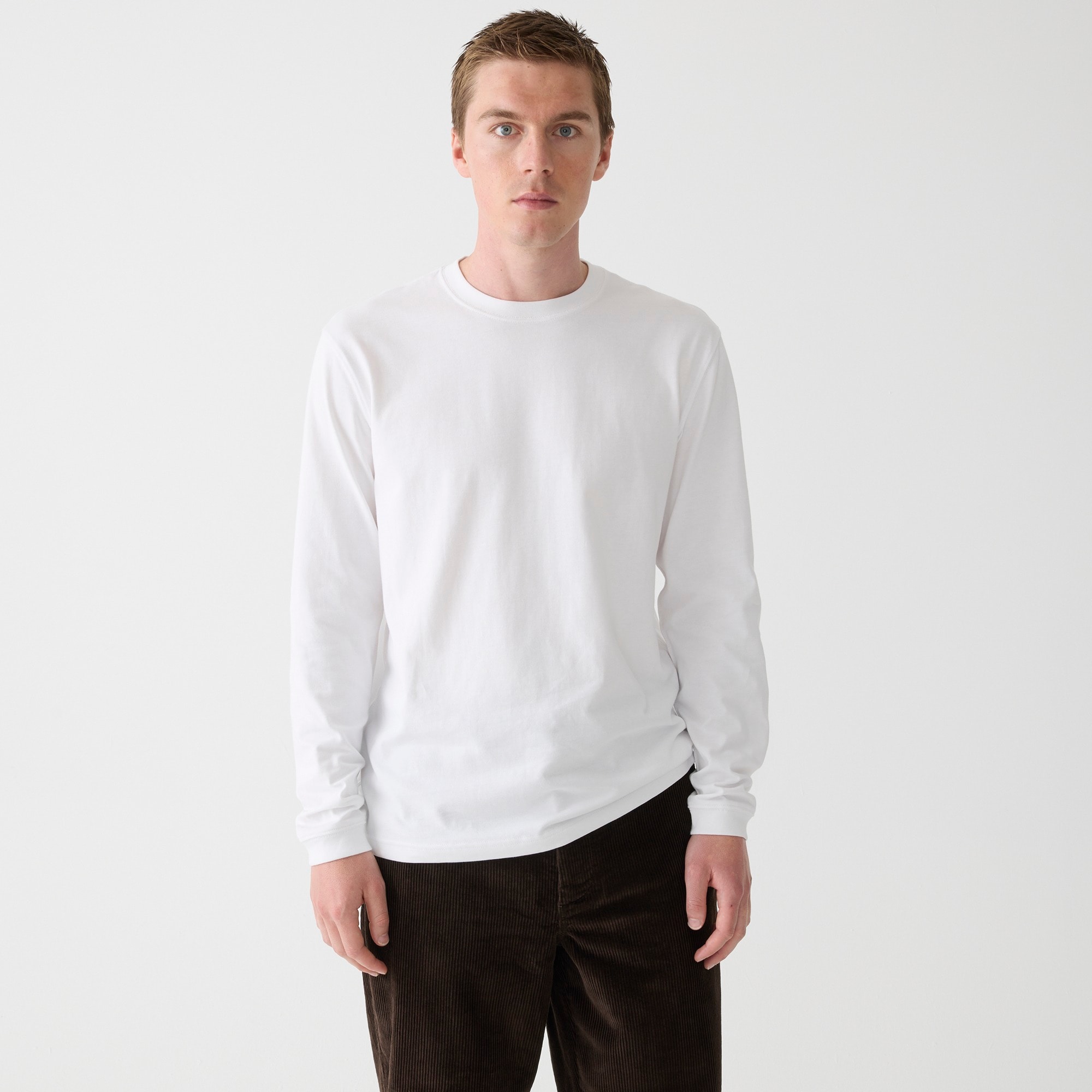 j.crew: relaxed long-sleeve premium-weight cotton t-shirt for men