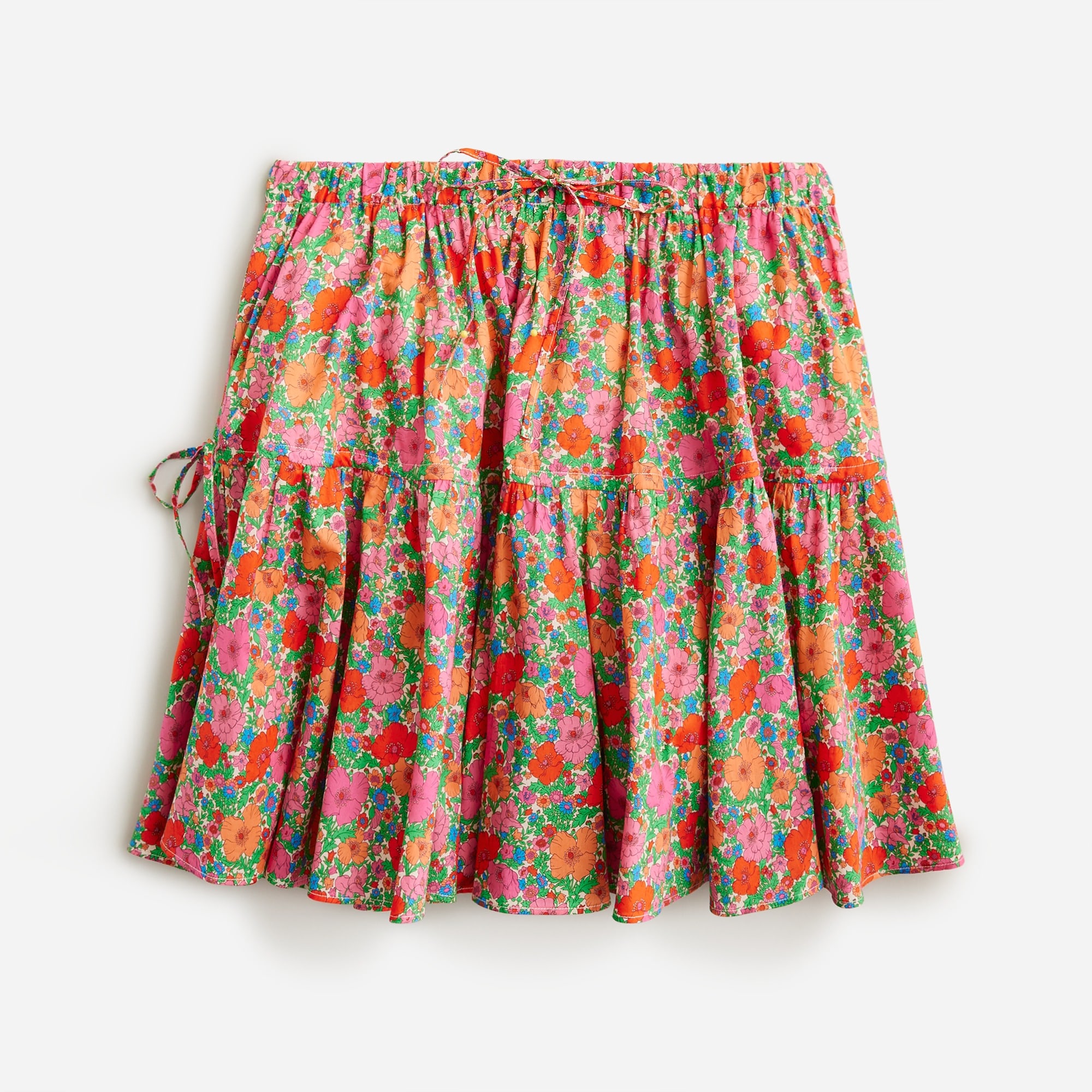 J.Crew: Tiered For Fabric Skirt Mini Song Meadow Pink Women In Liberty®