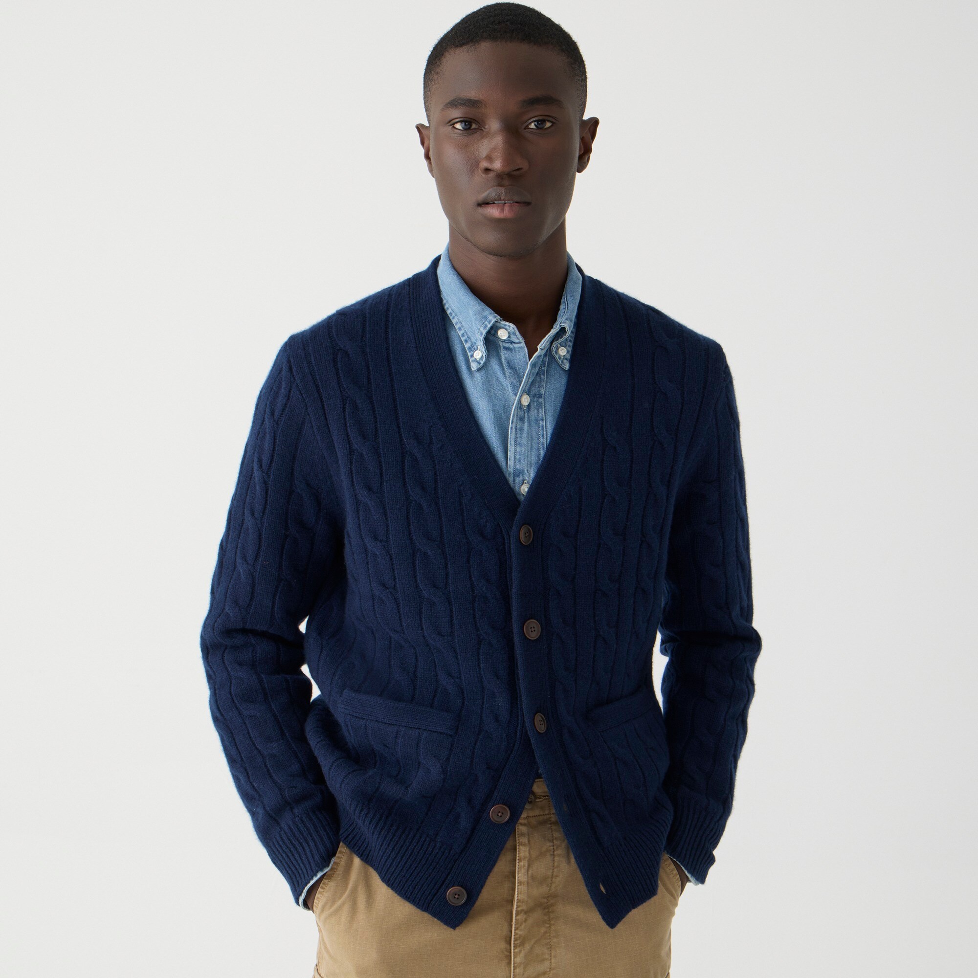 J.Crew: Heavyweight Cashmere Cable-knit Cardigan Sweater For Men