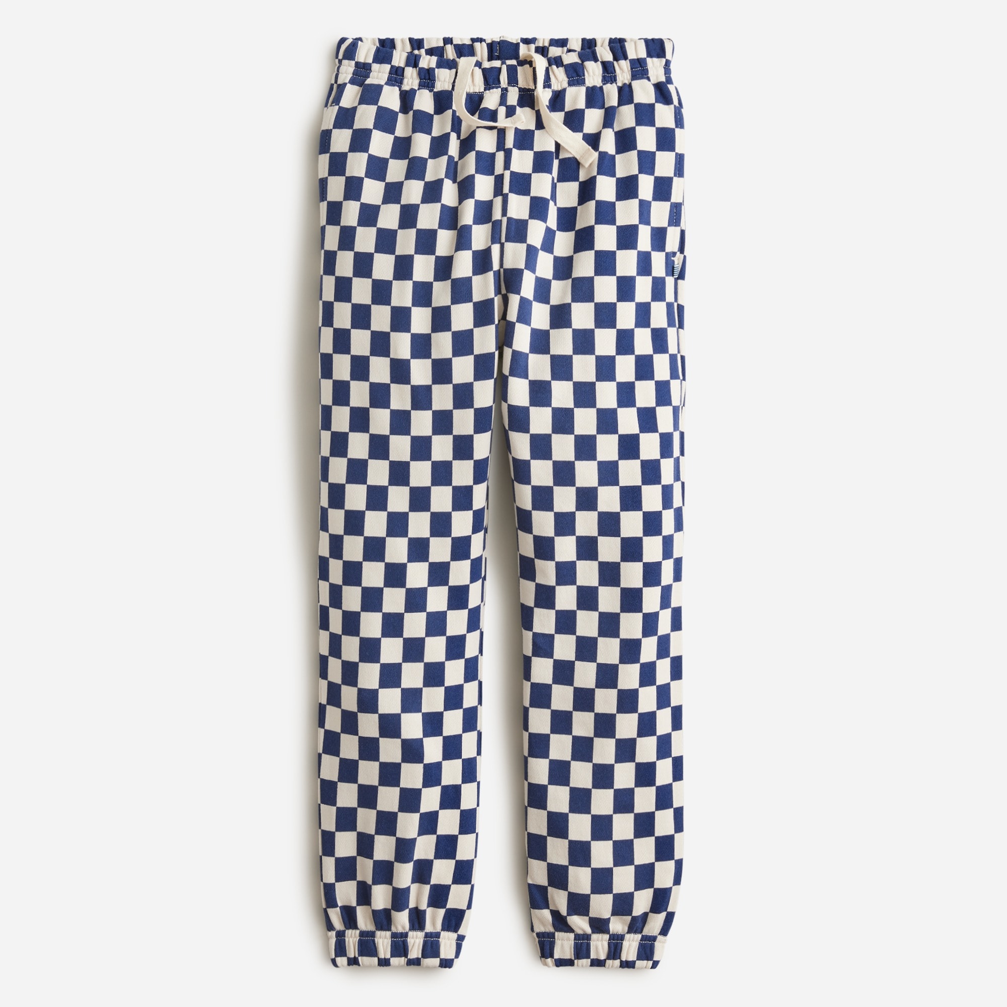  KID by Crewcuts garment-dyed sweatpant in checkerboard print