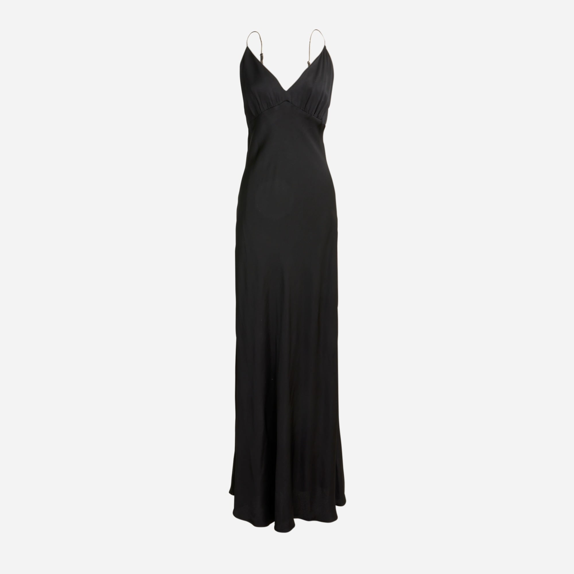  Collection full-length V-neck slip dress in luster crepe