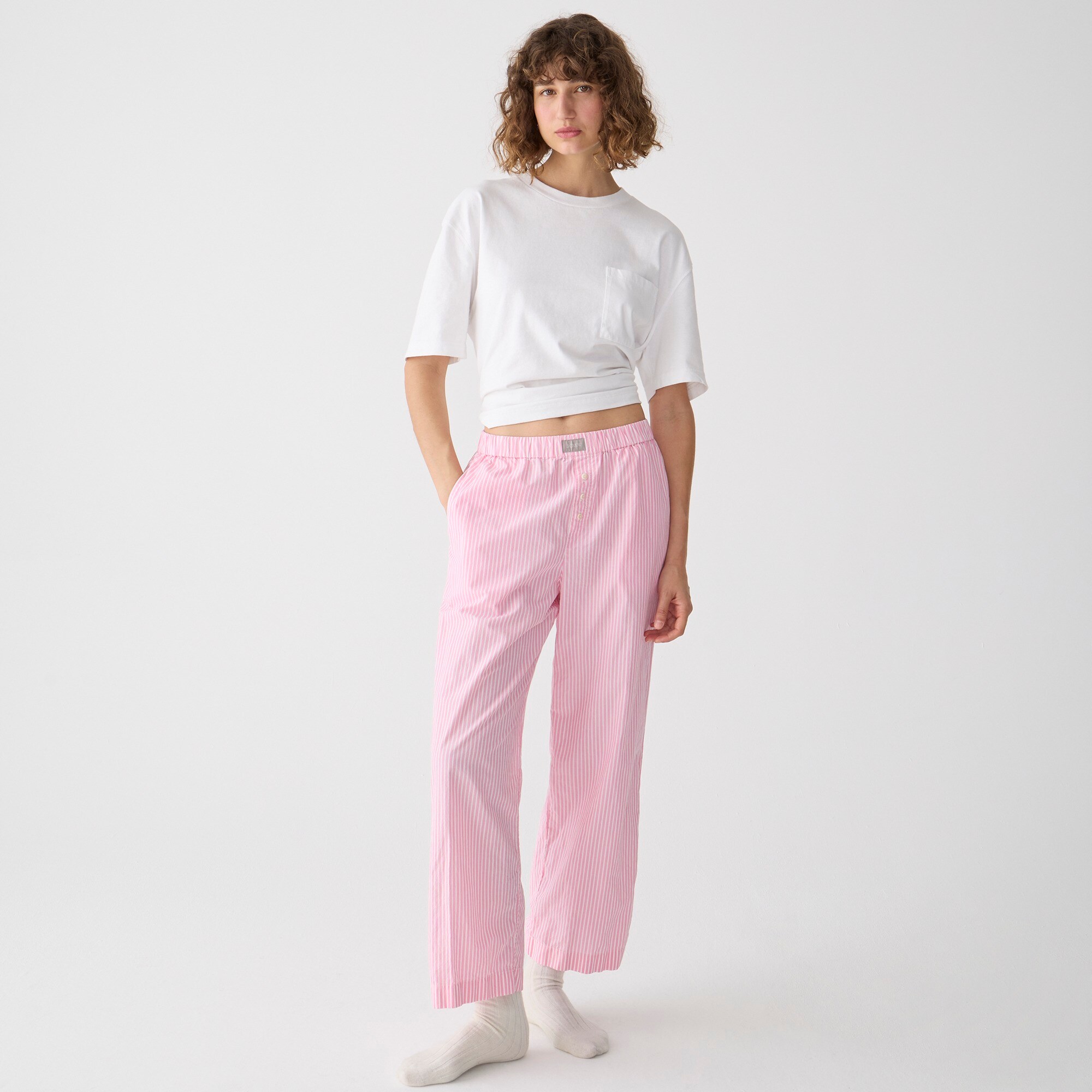 womens Cotton poplin pajama pant in stripe