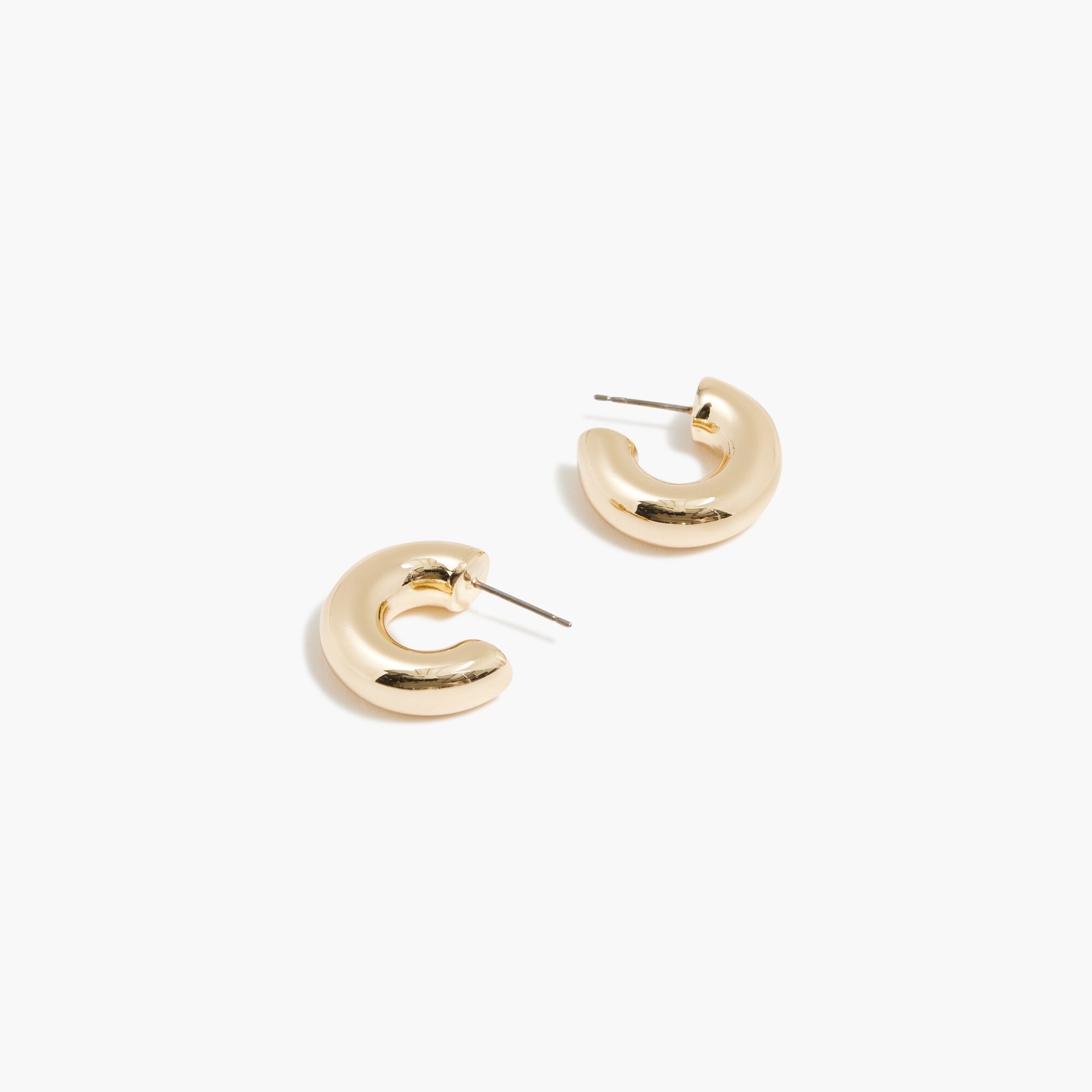 womens Gold chunky small hoop earrings