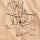 Vintage-wash cotton Harbor Light graphic T-shirt TAN ADIRONDACK DOG GRAP