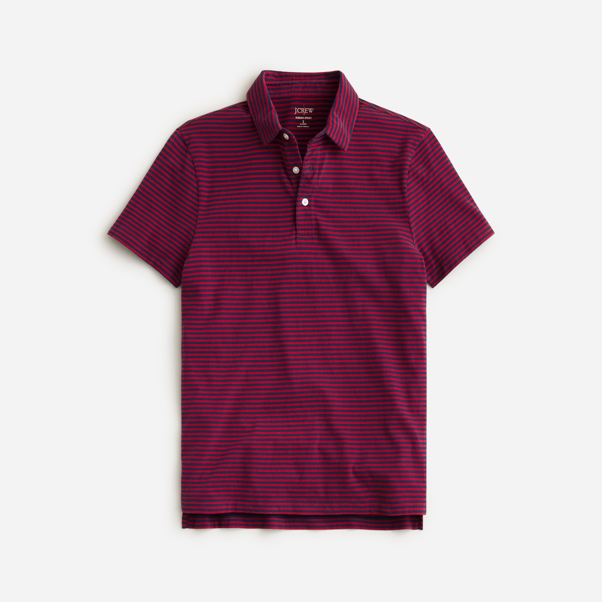  Sueded cotton polo shirt in stripe