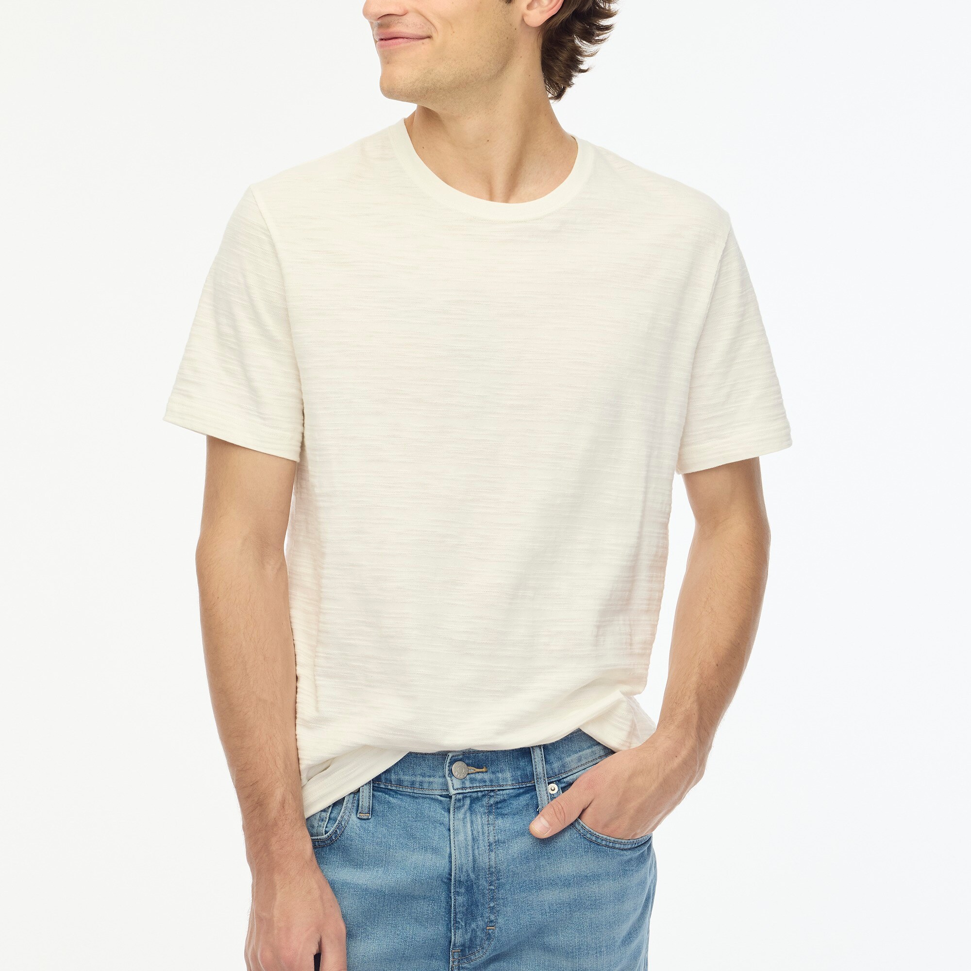 factory: textured heritage tee in relaxed fit for men
