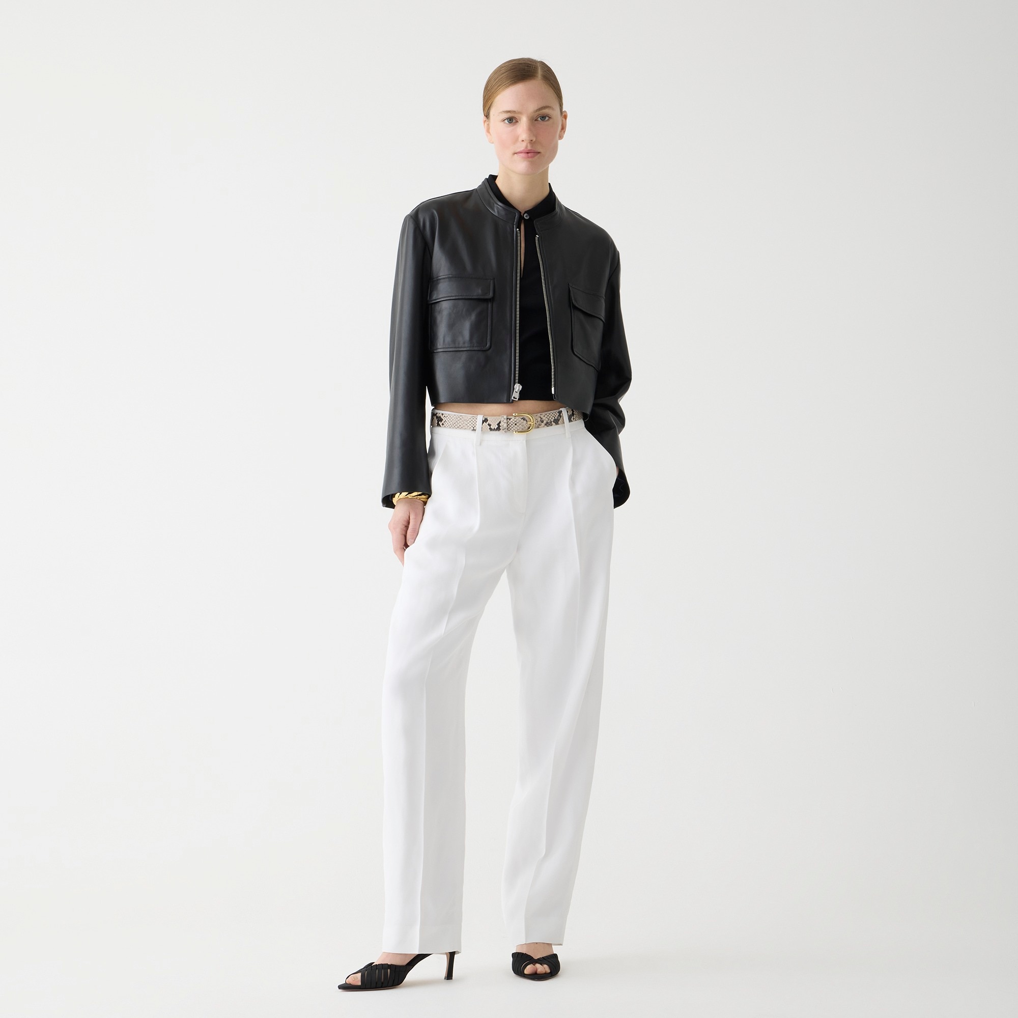 womens Petite tapered essential pant in drapey viscose