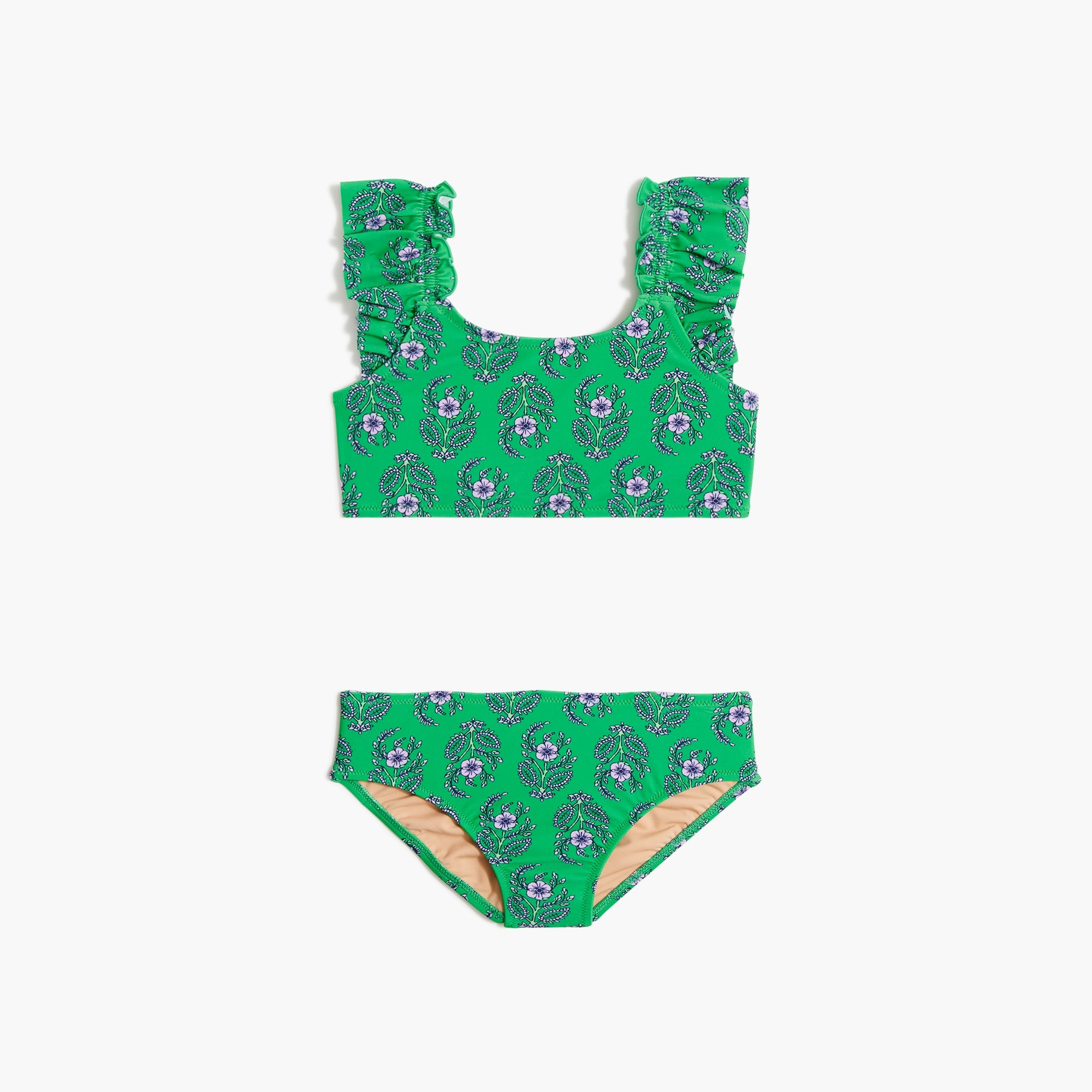 girls Girls' printed ruffle-strap bikini set
