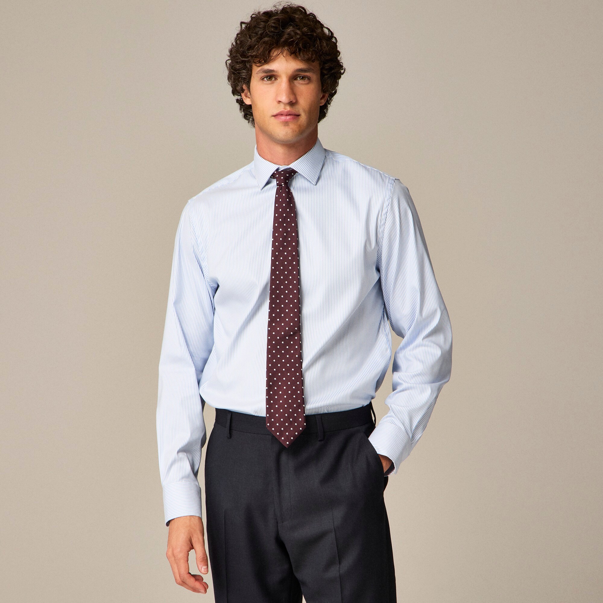  Bowery performance stretch dress shirt with spread collar