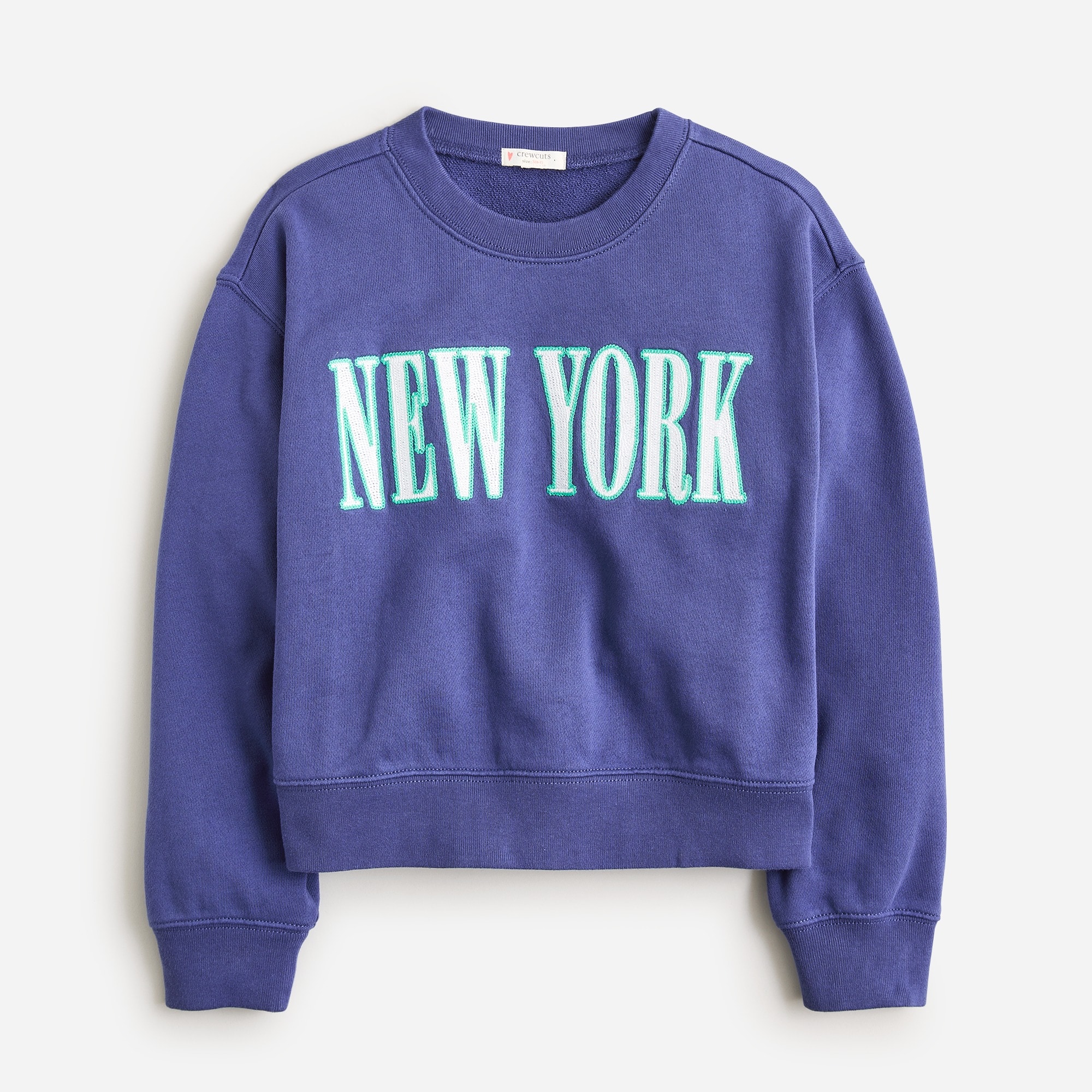 girls Kids' embroidered New York graphic crewneck sweatshirt
