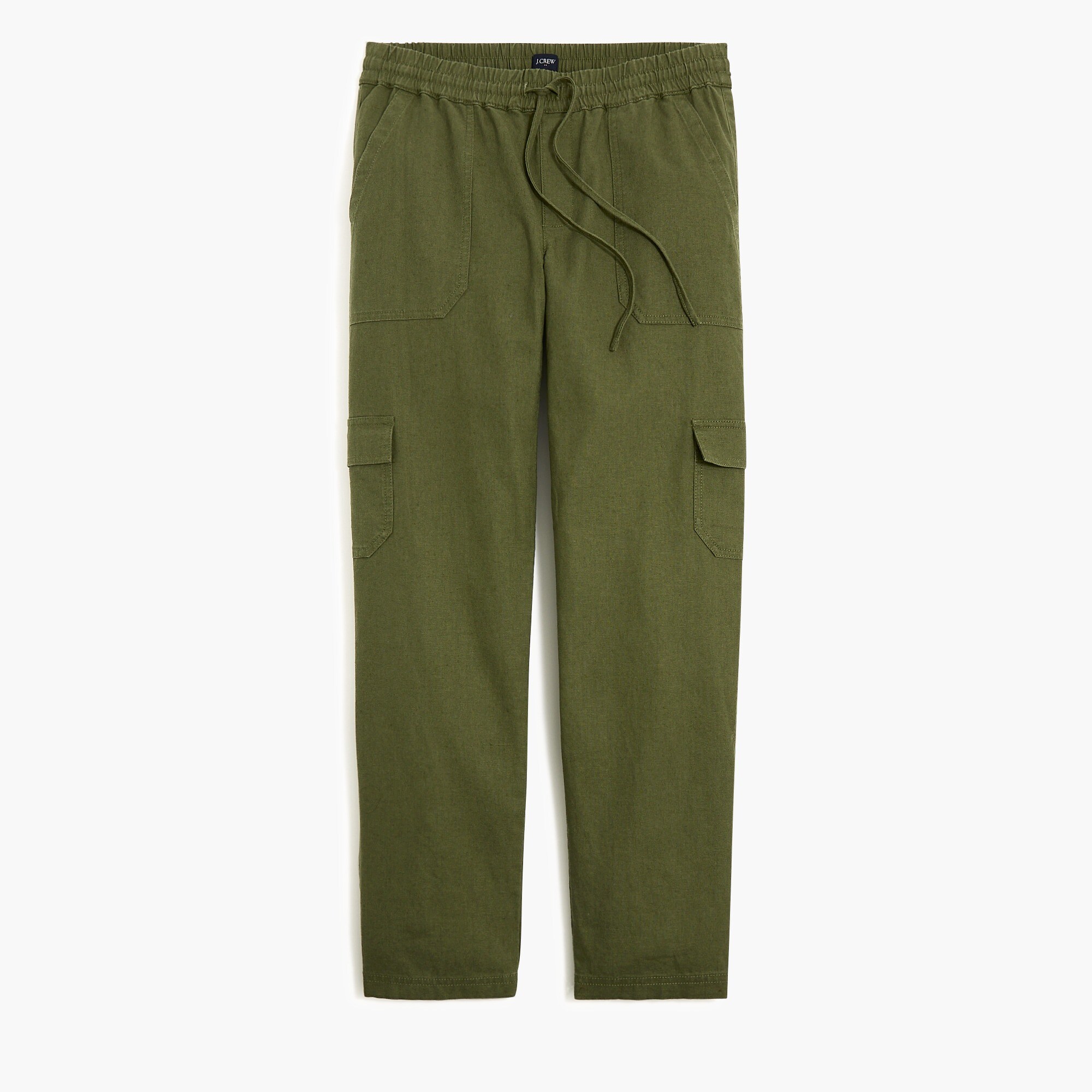  Linen-blend cropped cargo pant
