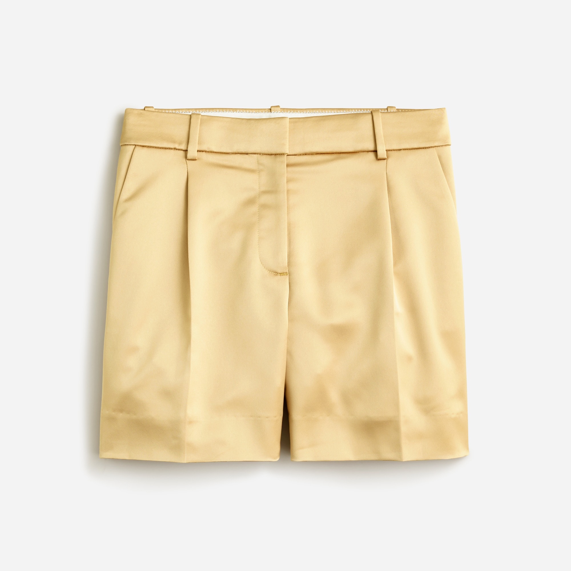  Pleated suit short in tailored satin