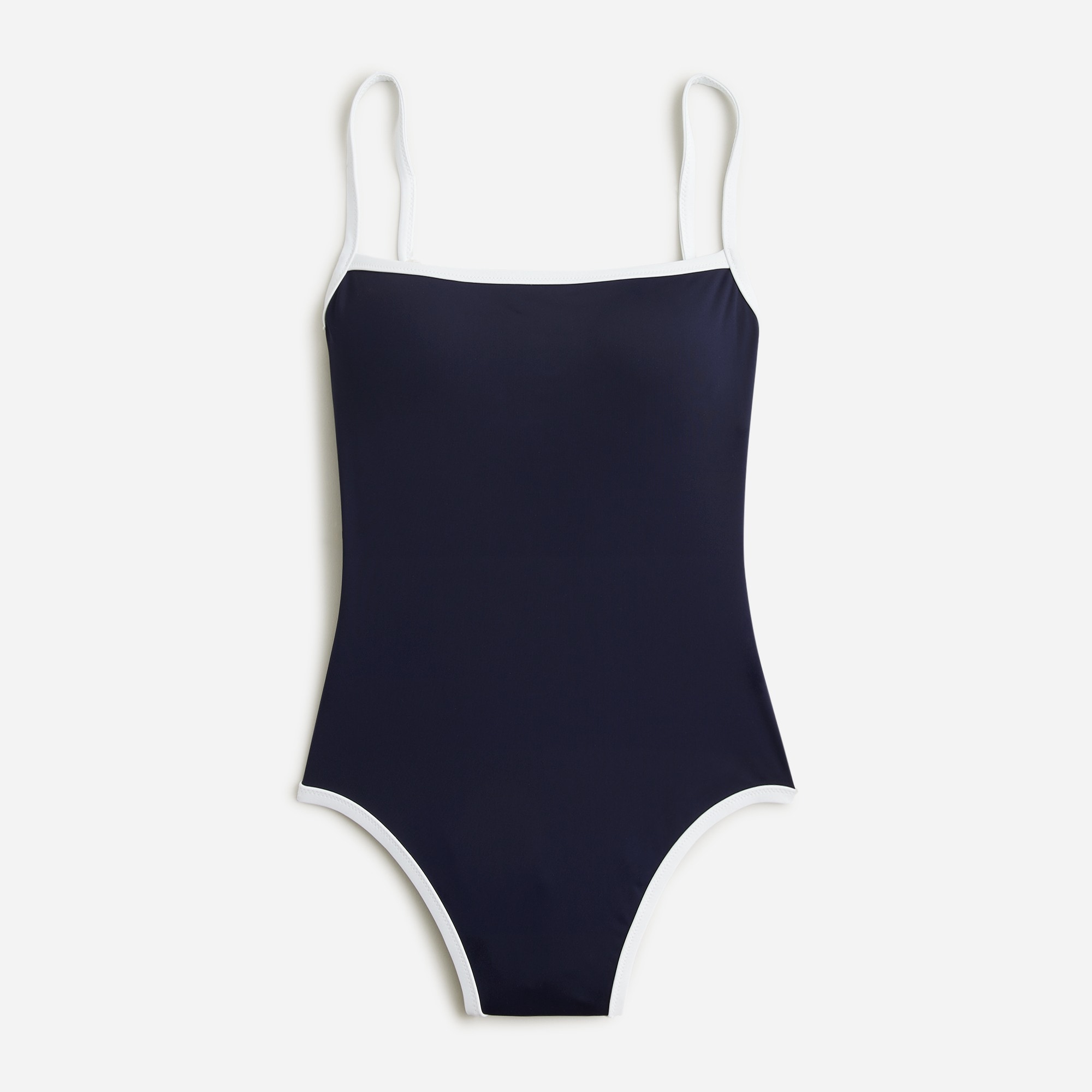  Squareneck one-piece swimsuit with contrast trim