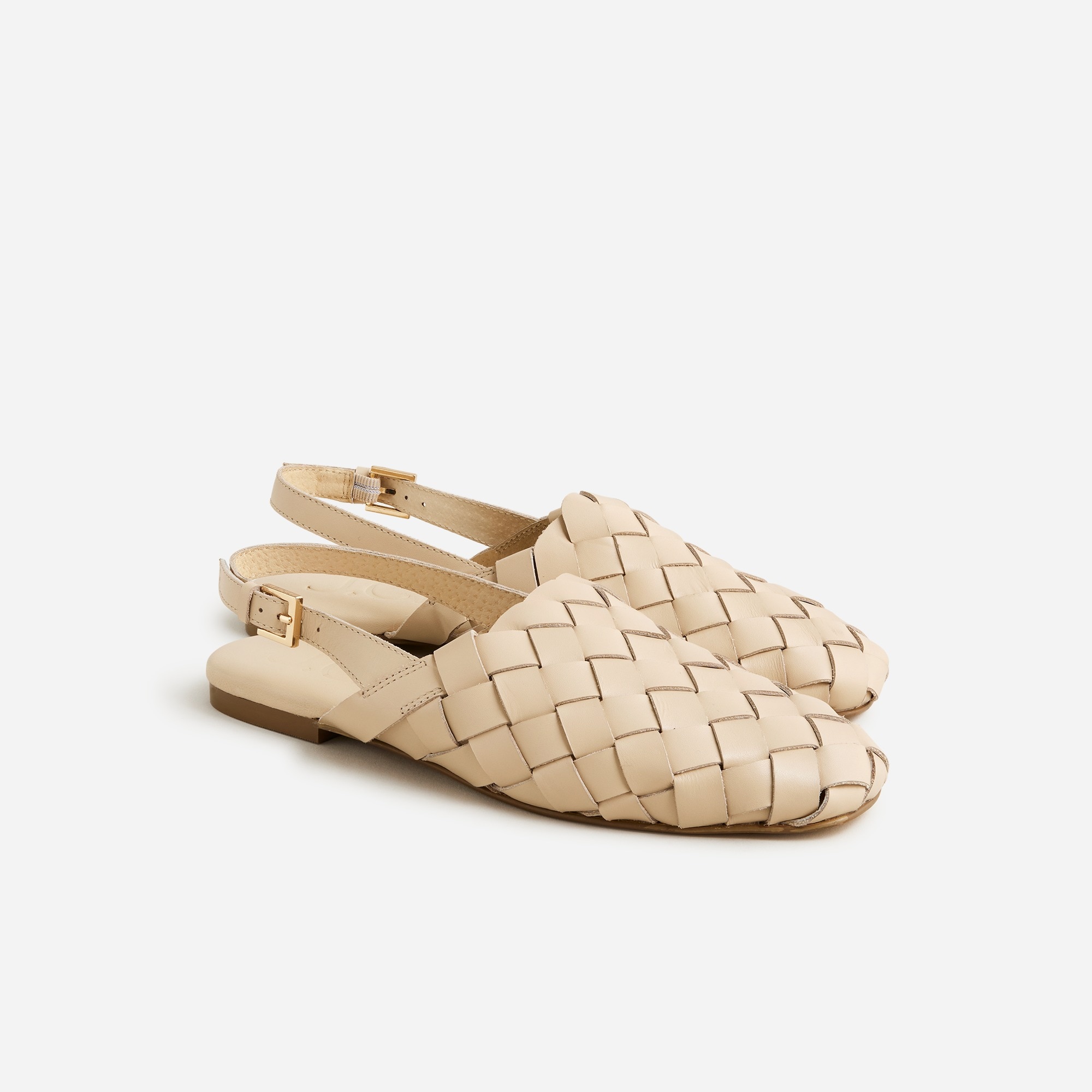  Woven slingback flats in leather