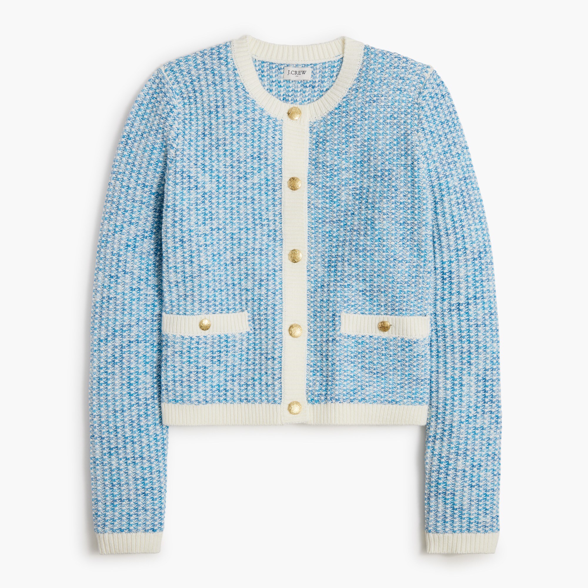 Popcorn-stitch lady jacket cardigan sweater