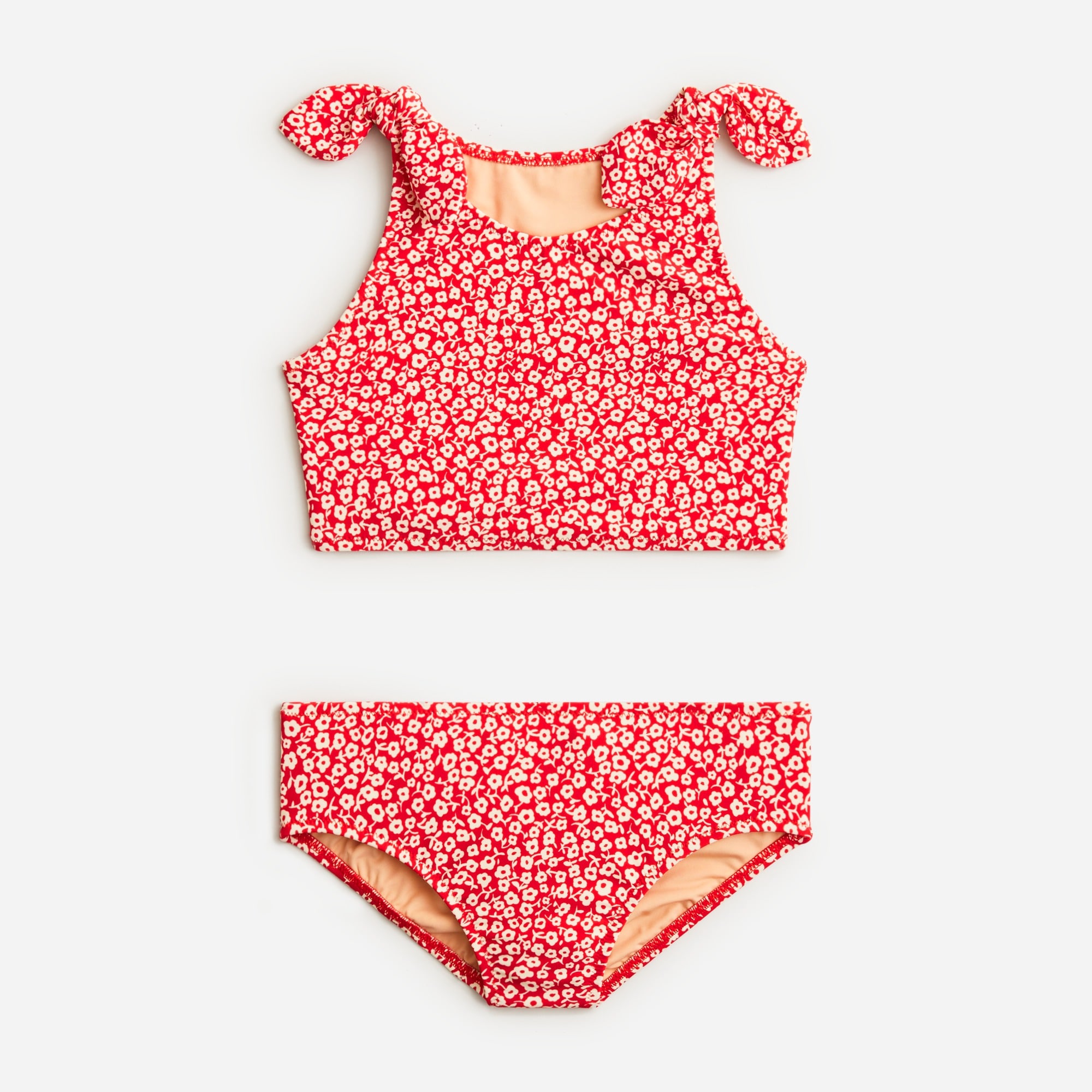  Girls' tie-shoulder two-piece swimsuit with UPF 50+