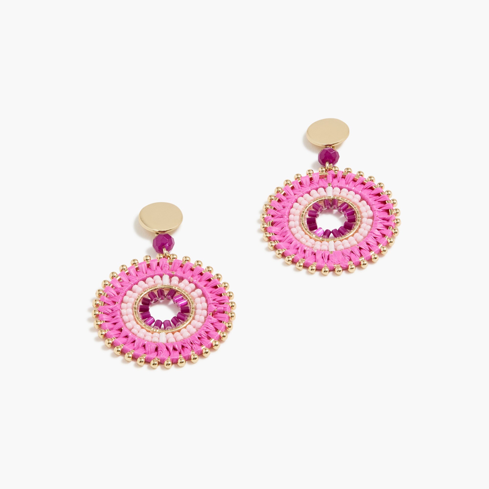 womens Beaded circle statement earrings