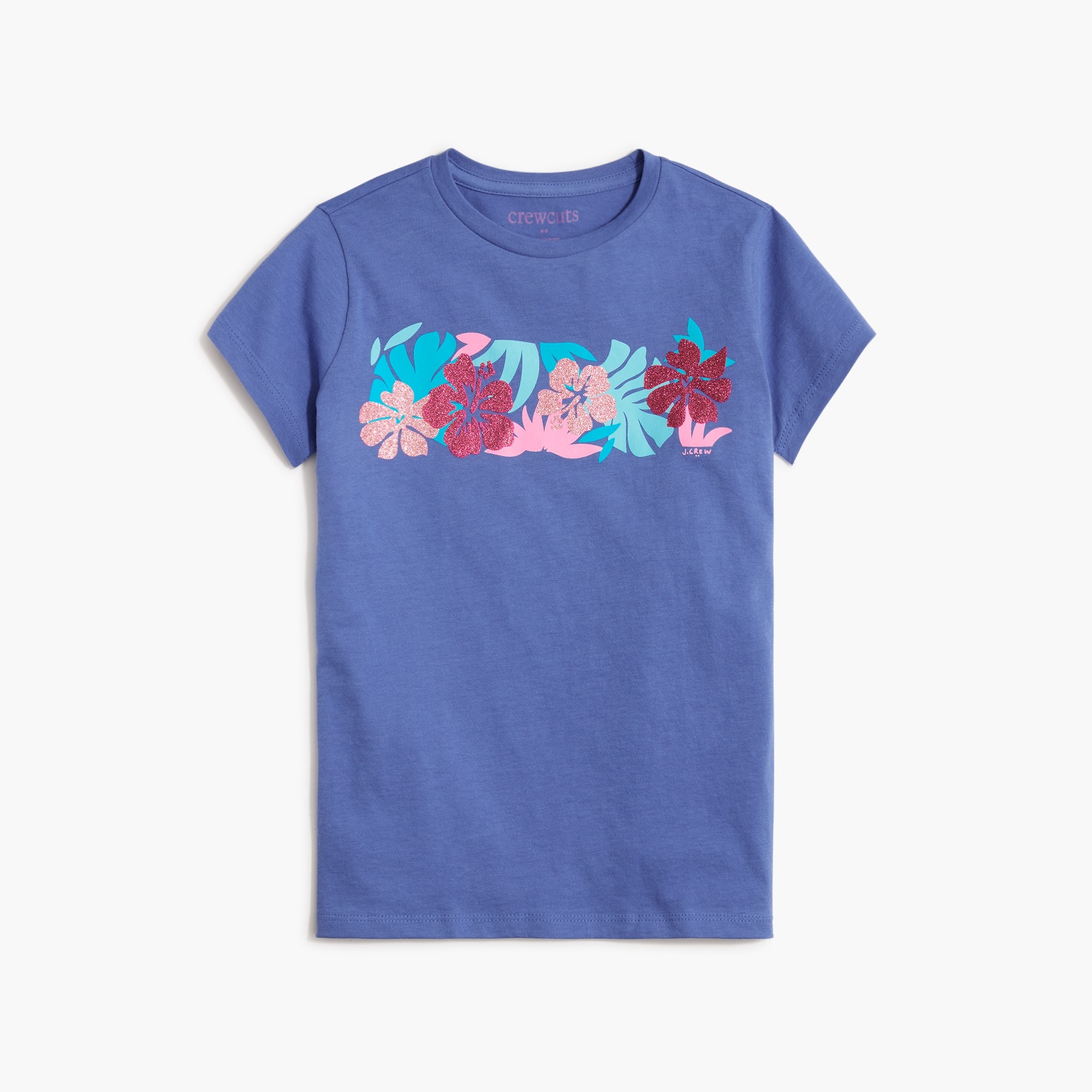  Girls' tropical flowers graphic tee