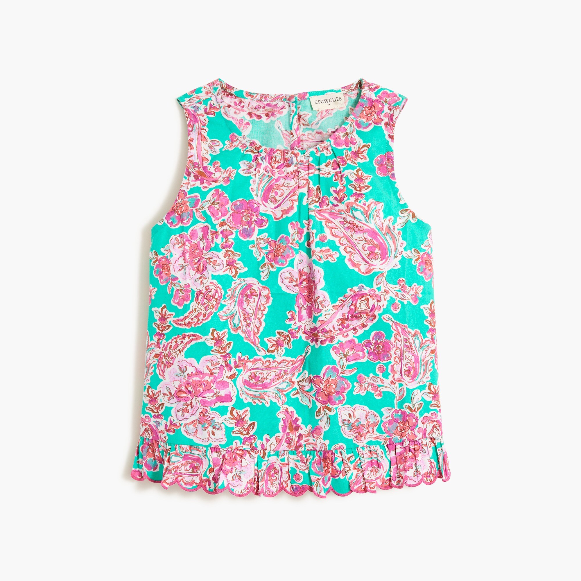  Girls' top with scalloped hem