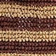 Straw shoulder bag in stripe ROASTED COCOA