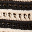Crochet sailor-collar sweater in stripe CREAM BLACK