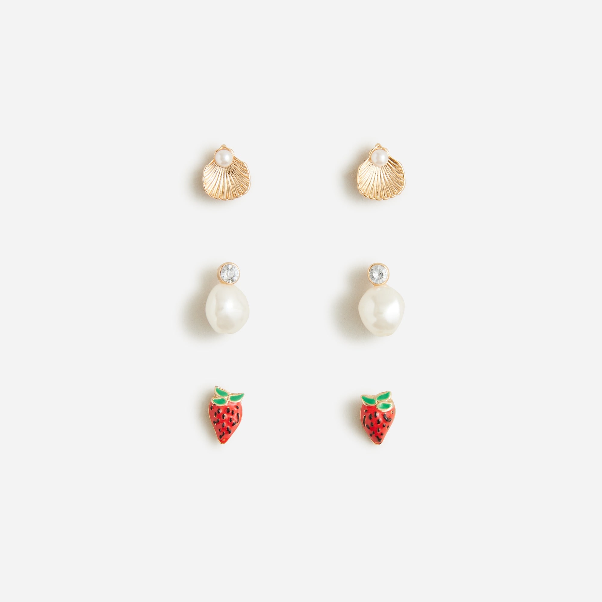girls Girls' fruit and pearl earrings pack