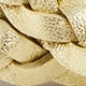 Skinny braided belt in Italian metallic leather PLATINO GOLD