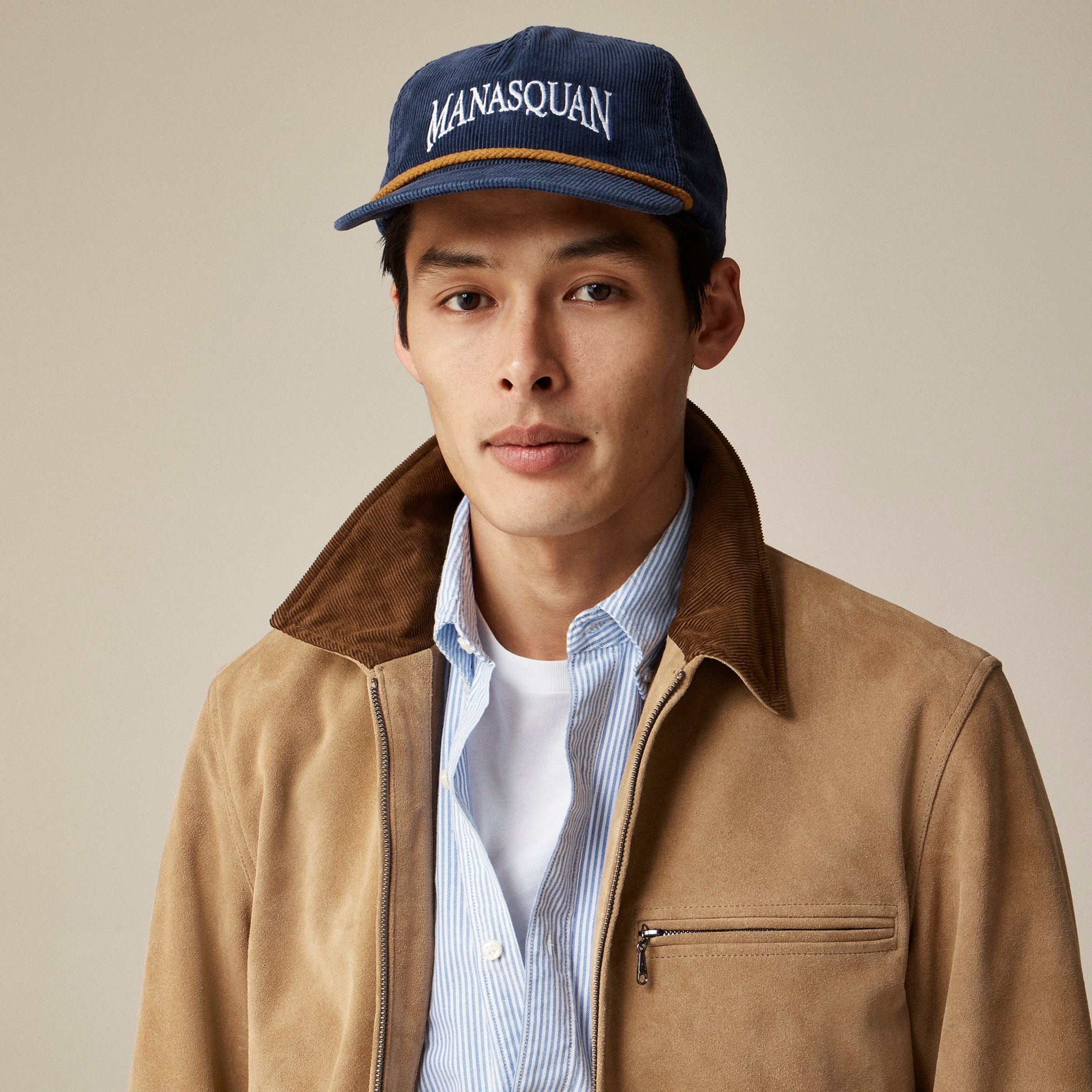 j.crew: beams plus x j.crew made-in-the-usa embroidered corduroy baseball cap for men