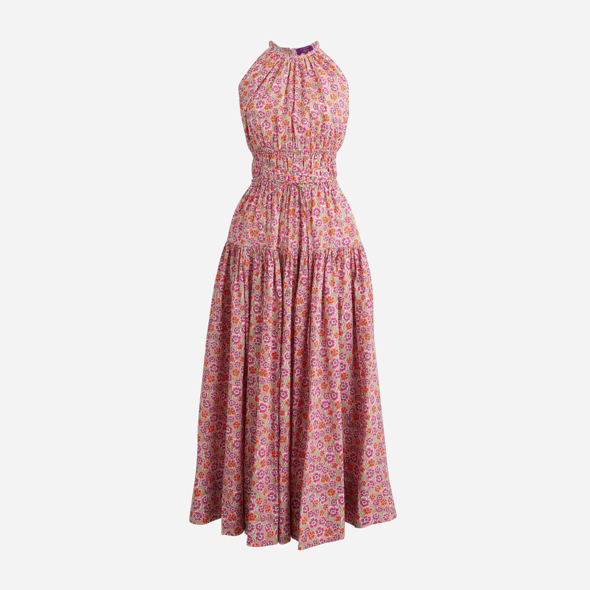  Tie-waist halter dress in Liberty&reg; Ellie fabric