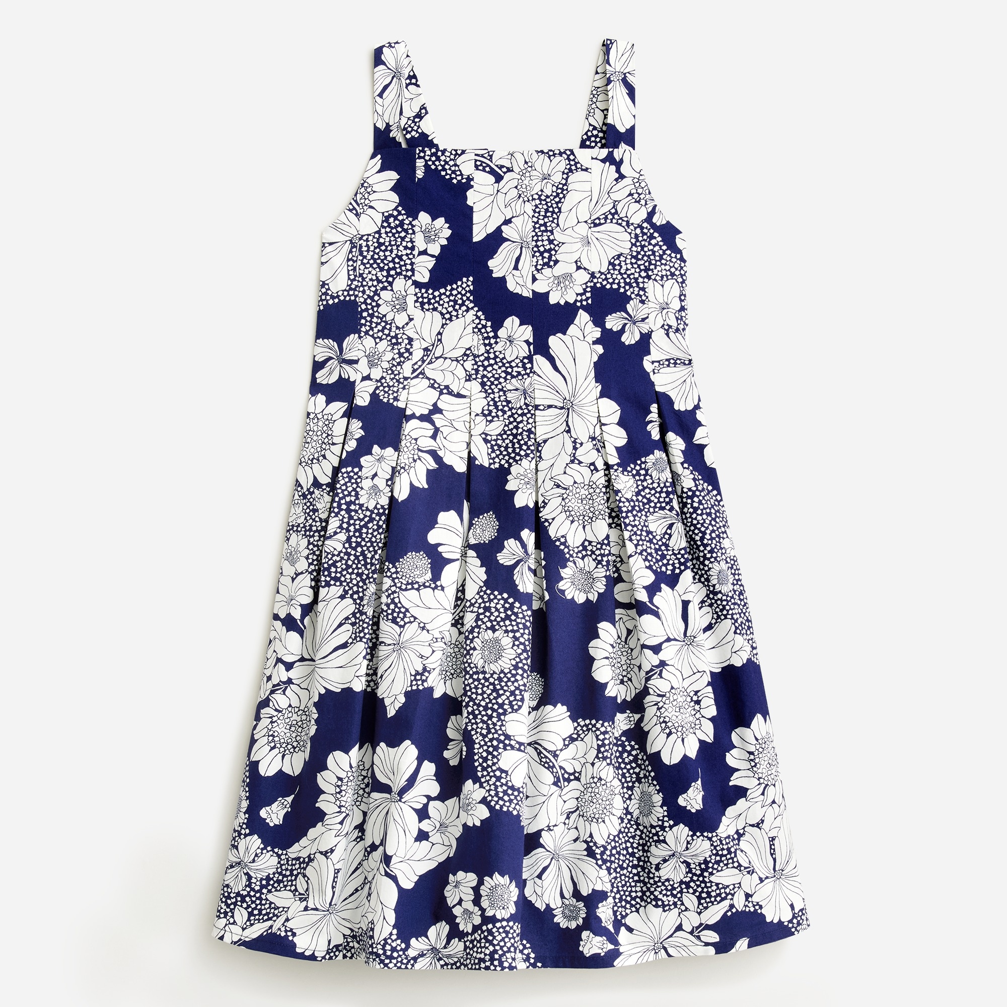 girls Girls' pleated apron dress in indigo floral