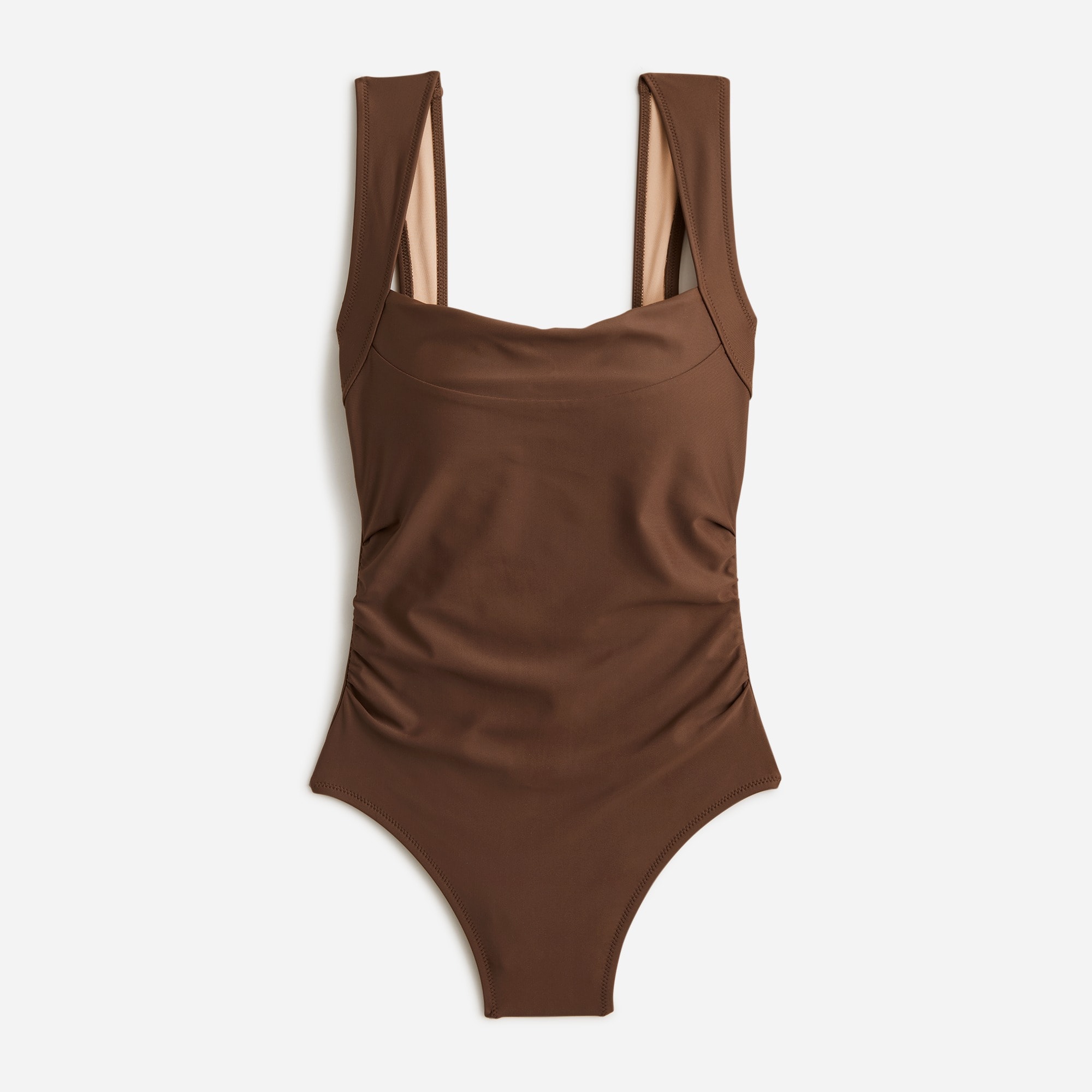  Ruched squareneck one-piece swimsuit